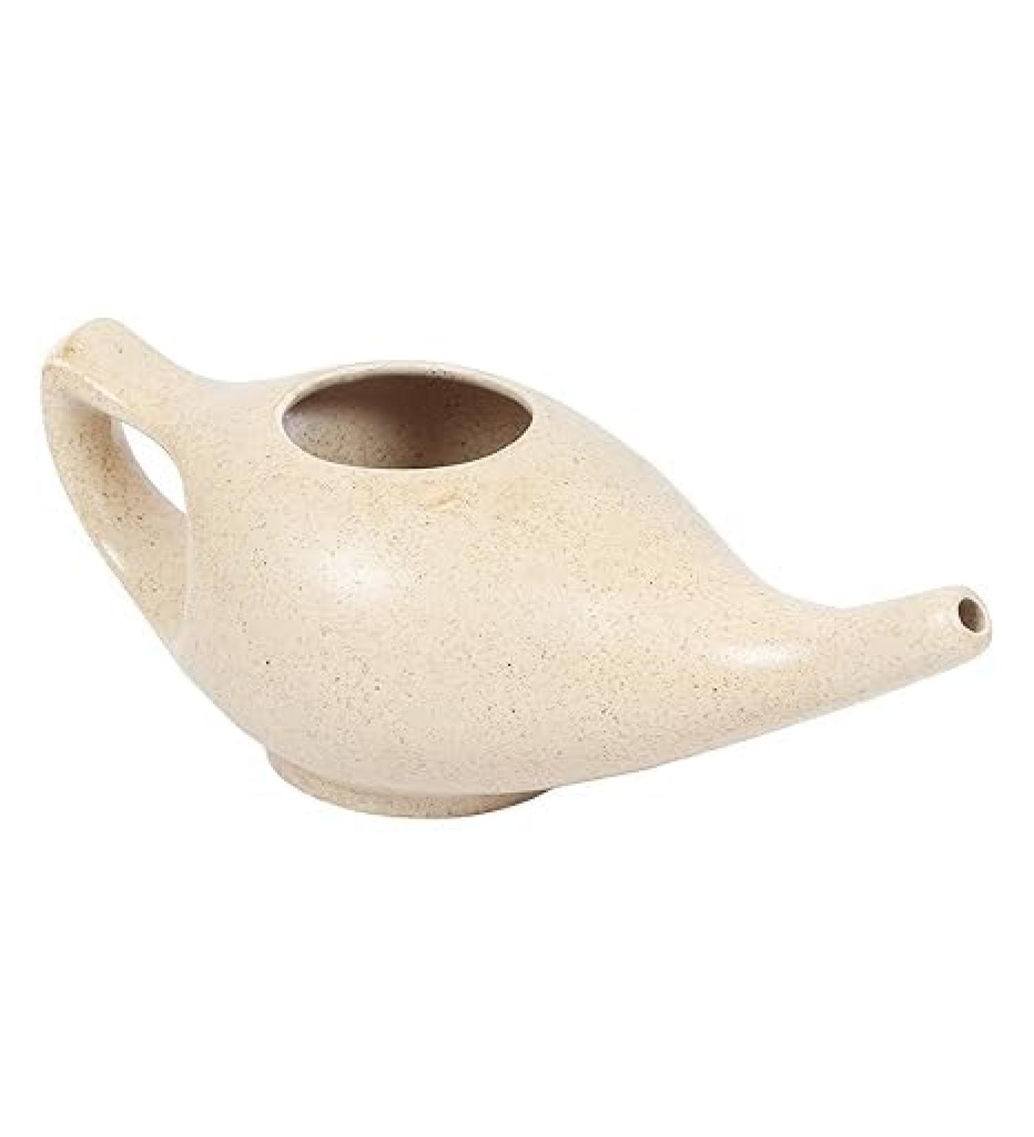 Leak Proof Porcelain Ceramic Neti Pot 220 ML Brown - Buy Online on GoSupps.com