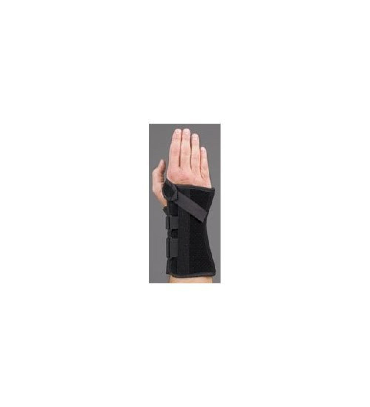 Med Spec V-Strap Wrist Support Brace 8" Black X-Small Left
