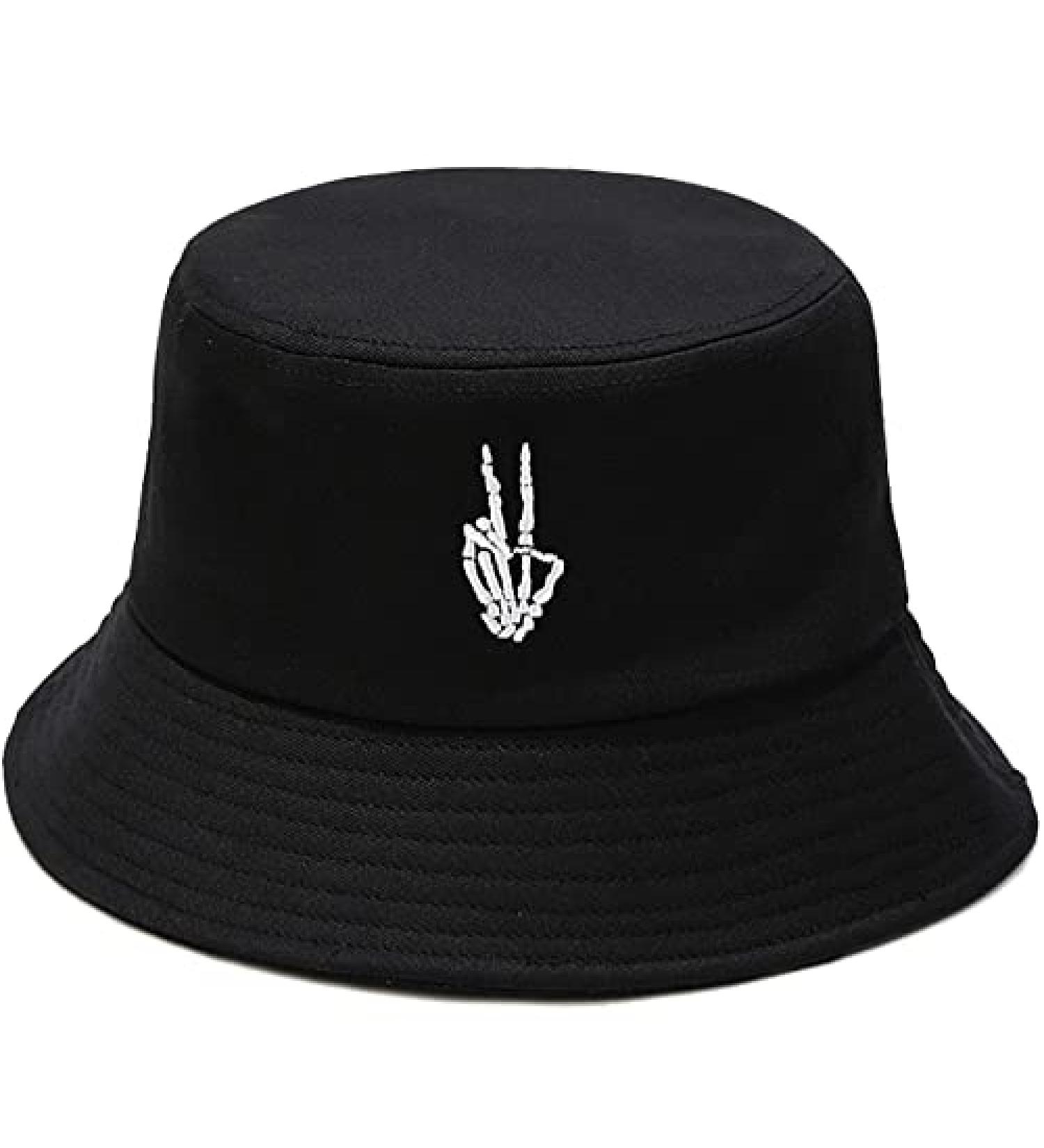 XYIYI Fashion Embroidered Bucket Hat for Women and Girls - Skull Finger Print Design - Buy Online on GoSupps.com