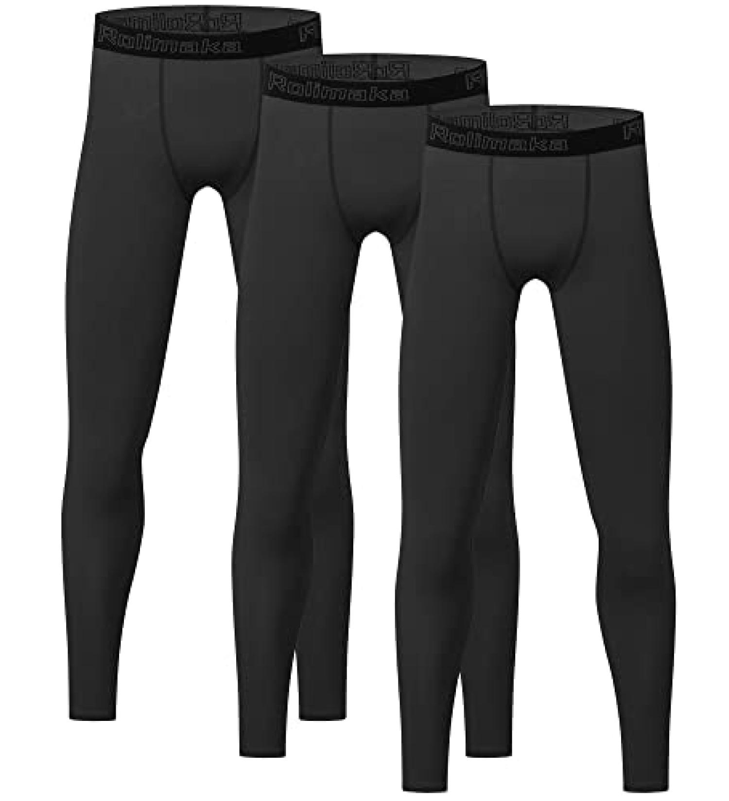 3 Pack Youth Boys' Compression Leggings Tights | Black Sports Base Layer for Kids | Small Size - Buy Online on GoSupps.com