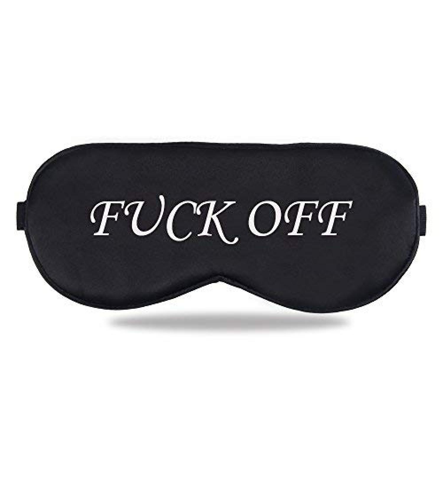 Soft Comfort Sleep Eye Mask for Men and Women - Adjustable Strap, Block Out Light for Travel, Office, Home - Black (Off White) - Buy Online on GoSupps.com