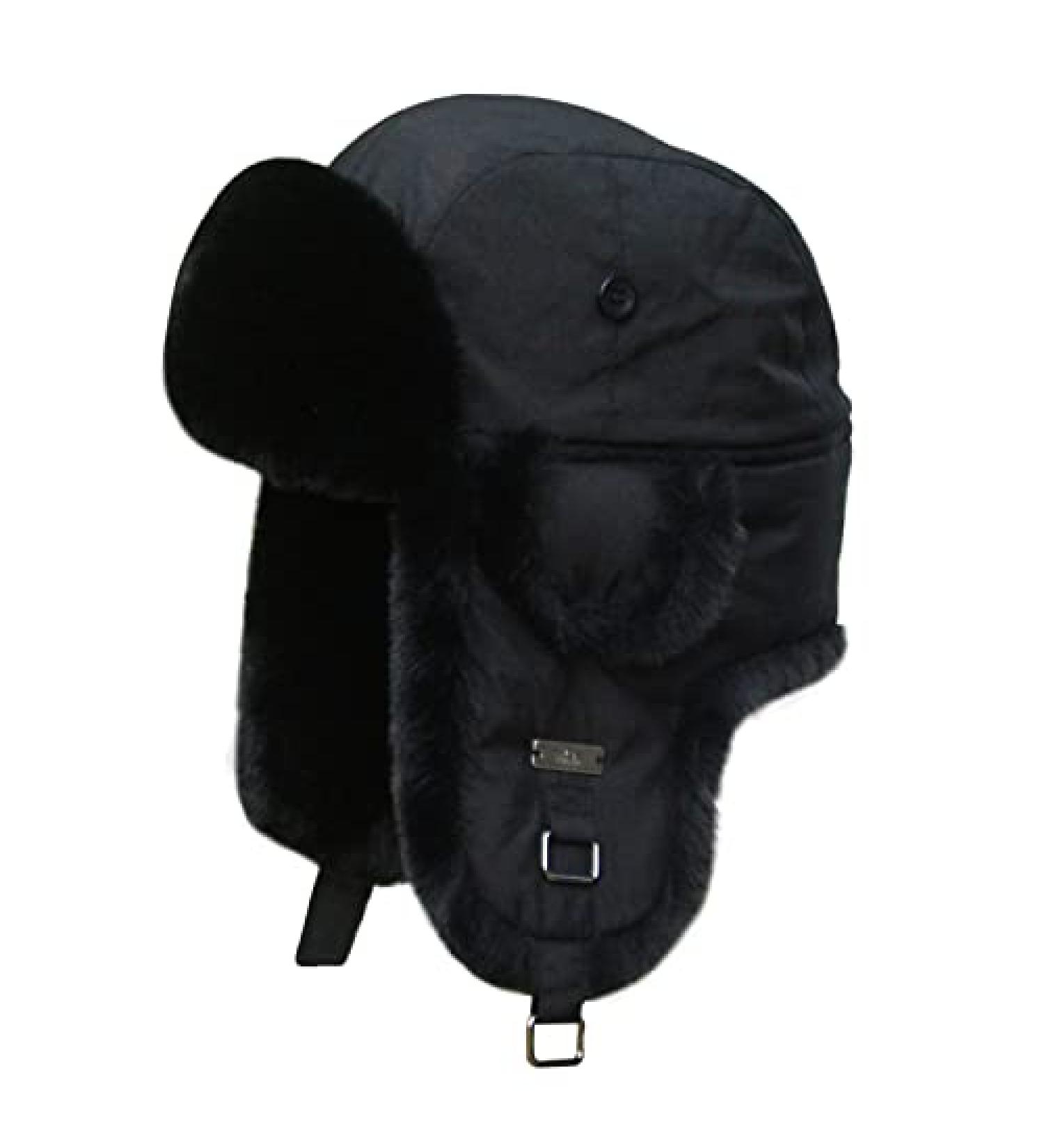 Kurhatic Winter Trapper Hat - 100% Rabbit Fur Aviator Russian Trooper Hat - Black XX-Large - Buy Online on GoSupps.com