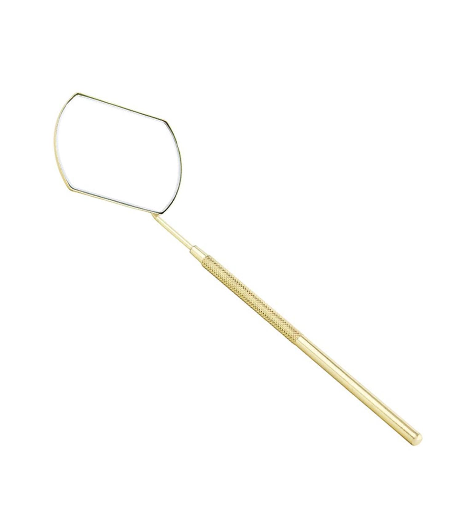 Ikasus Angular Eyelash Mirror - Stainless Steel Eyelash Extension Tool & Accessories | Perfect for Application & Check | Gold Finish - Buy Online on GoSupps.com