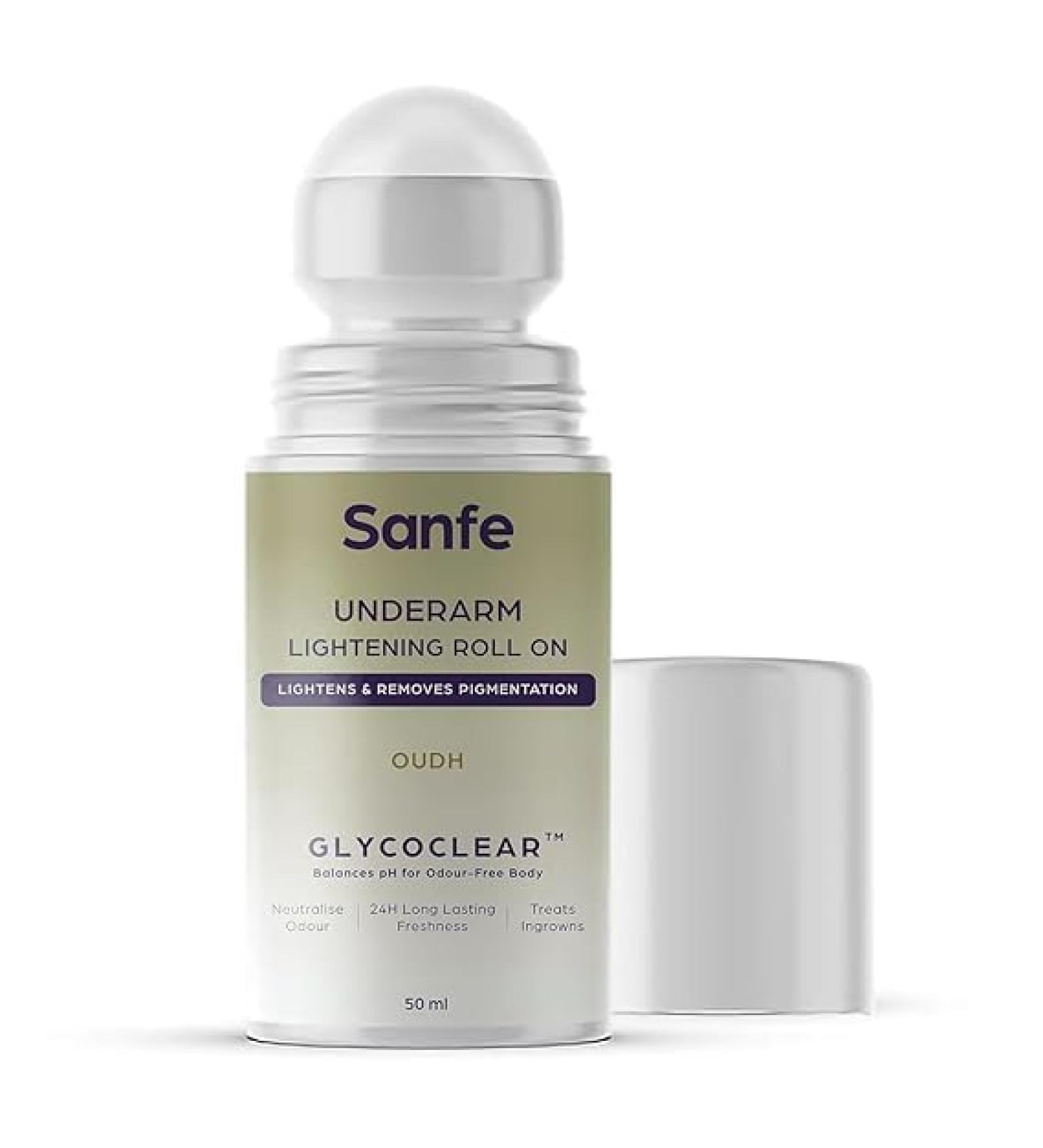 Underarm Lightening Roll On (Oudh) with AHA & Salicylic Acid | Reduces Pigmentation Deodorant for Men & Women | Glycoclear - Buy Online on GoSupps.com