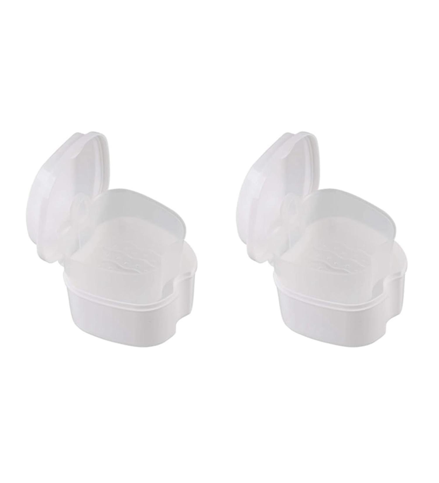 Minidahl 2x White Prostheses Case Travel Bath Box for False Teeth with Sieve & Storage Basket - Buy Online on GoSupps.com