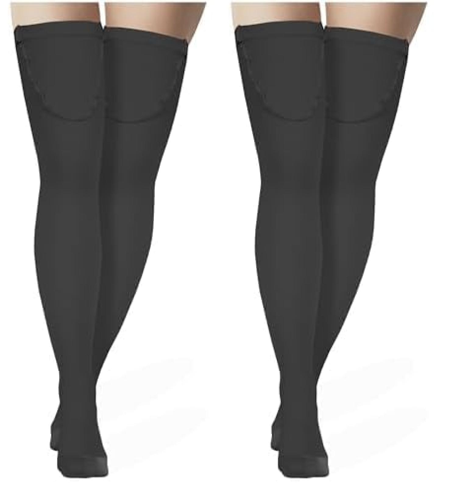 Truform Surgical Stockings - 18 mmHg Compression Thigh High for Men & Women Closed Toe Black - Large (Pack of 2 - Buy Online on GoSupps.com