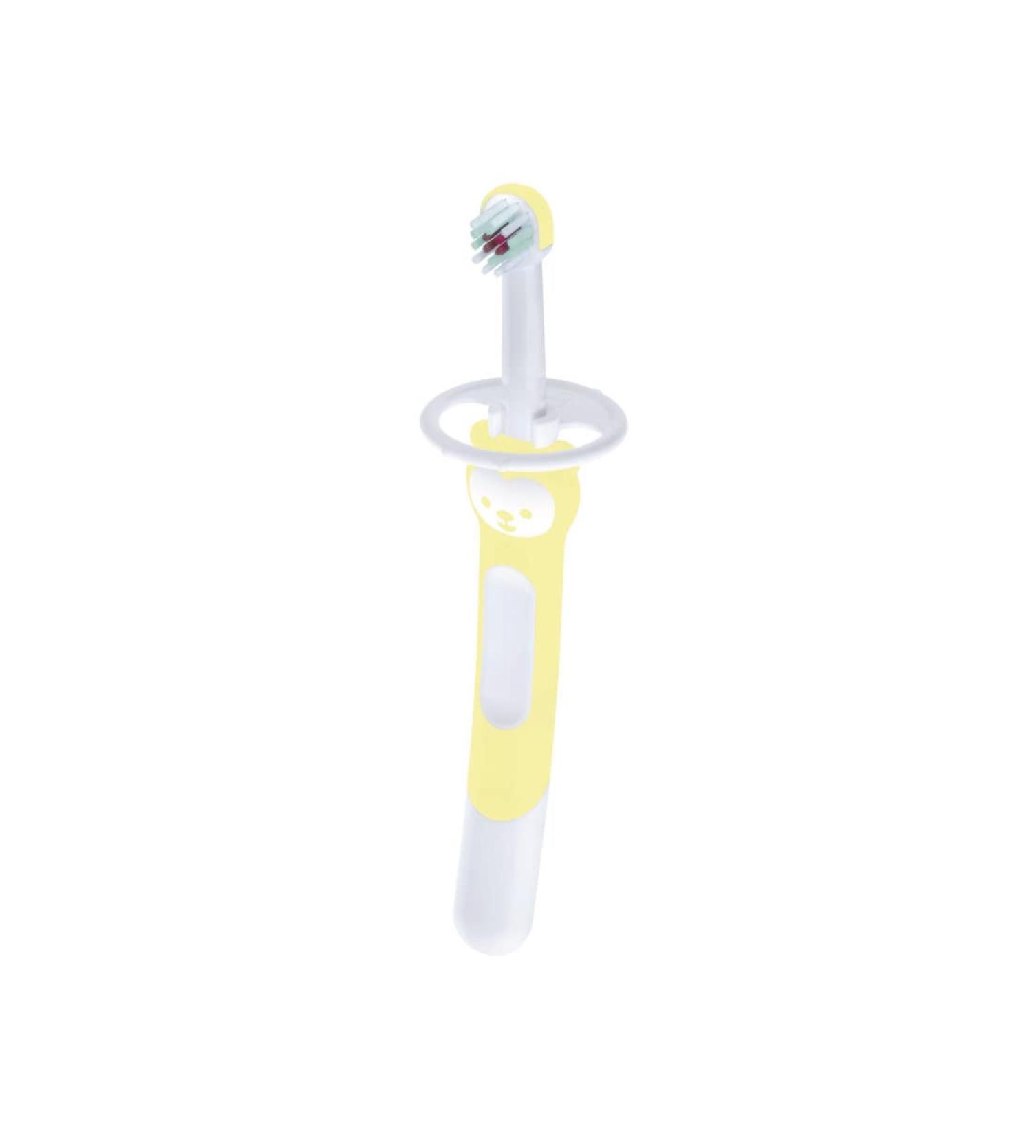 Mam Training Brush - Children's Toothbrush with Long Handle 5 Months+ Green - 1 Pack | International Shipping Available - Buy Online on GoSupps.com