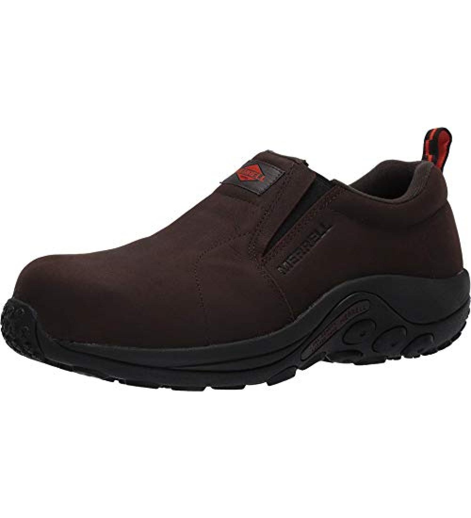 Merrell Men's Jungle Moc Leather Composite Toe Construction Shoe 13 Espresso