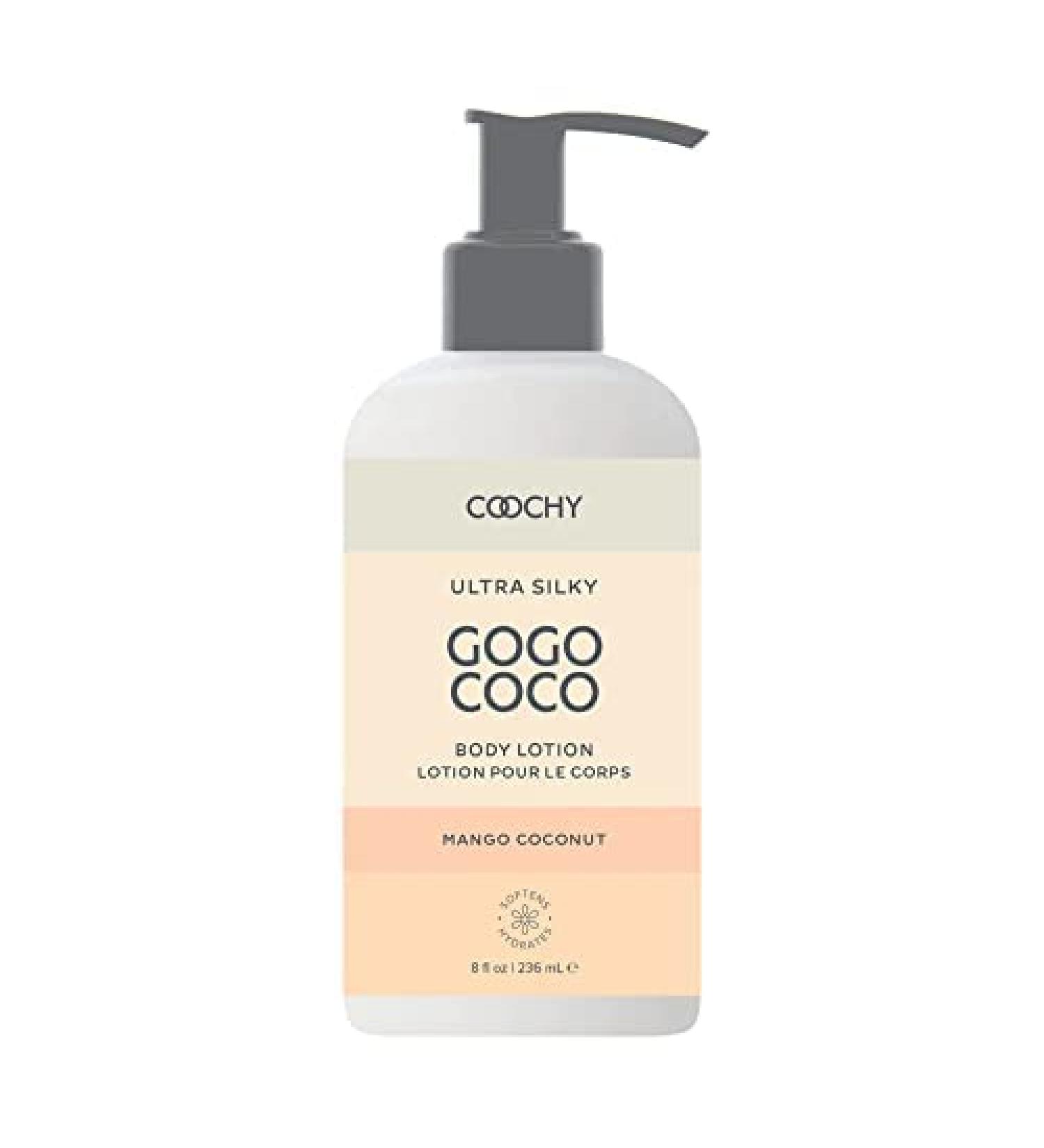 Coochy Ultra Silky Body Lotion - Hydrating Aftershave Moisturizer with Hyaluronic Acid, Jojoba Oil, and Squalane Oil - Paraben-free, Cruelty-free - Mango Coconut 8oz - Buy Online on GoSupps.com