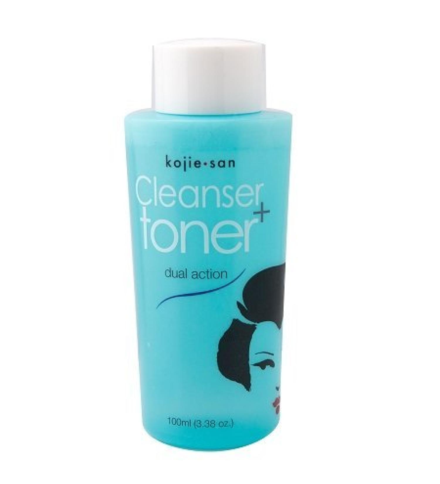 Kojie San Dual Action Cleanser Toner gently cleanses the skin, tightens the pores, and exfoliates revealing the fresh youthful skin by Kojie San