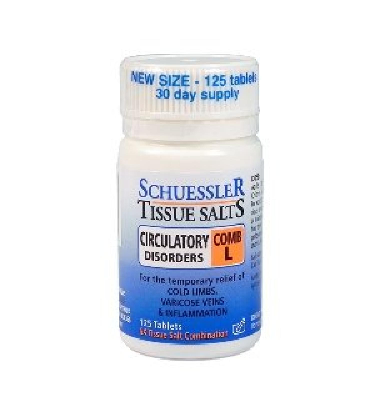 Combination L - Circulatory disorders-100 tabs Brand: Schuessler Tissue Salts