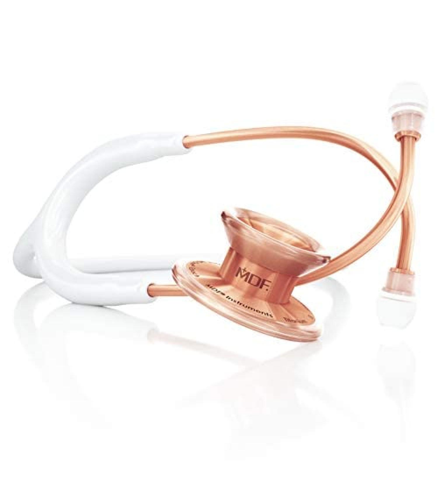 MDF Instruments MD One Epoch Titanium Stethoscope - Lightweight Adult Free-Parts-for-Life White Tube Rosegold Chestpiece - Buy Online - Buy Online on GoSupps.com