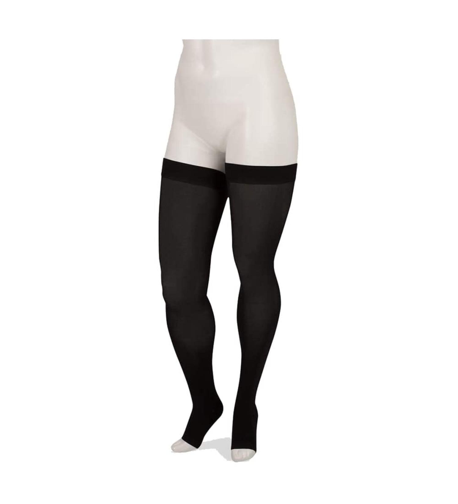 Buy Juzo Basic 4411ag 20-30mmHg Thigh-High Open Toe Compression Stocking - Black Size II | International Shipping Available - Buy Online on GoSupps.com