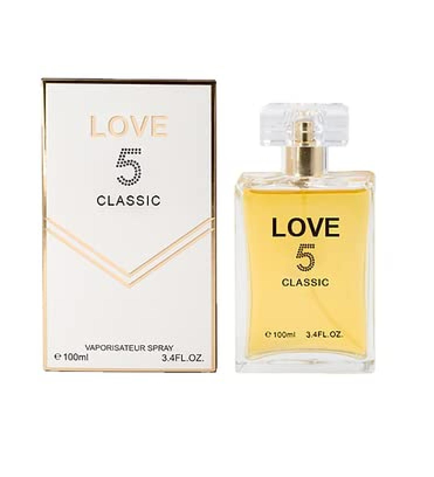 Love 5 Classic Perfume for Women (Inspired Channel no. 05) 3.4oz/100ml EDP Natural Spray Long Lasting Love 5 Classic 3.04 Fl Oz (Pack of 1)