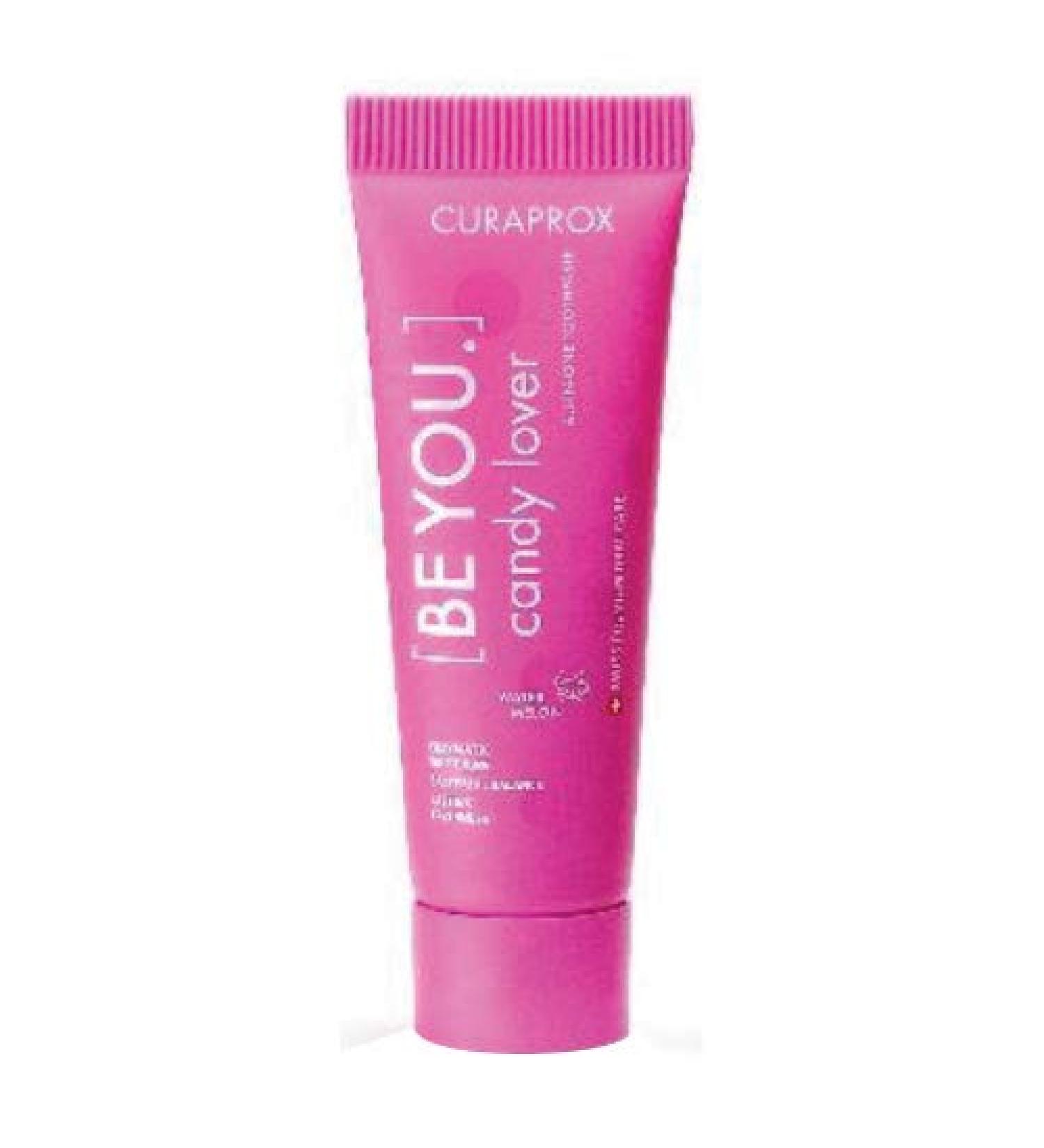 Curaprox be you watermelone whitening toothpaste with taste of watermelon with menthol vegan 950 ppm fluoride RDA 50 pink 10 ml