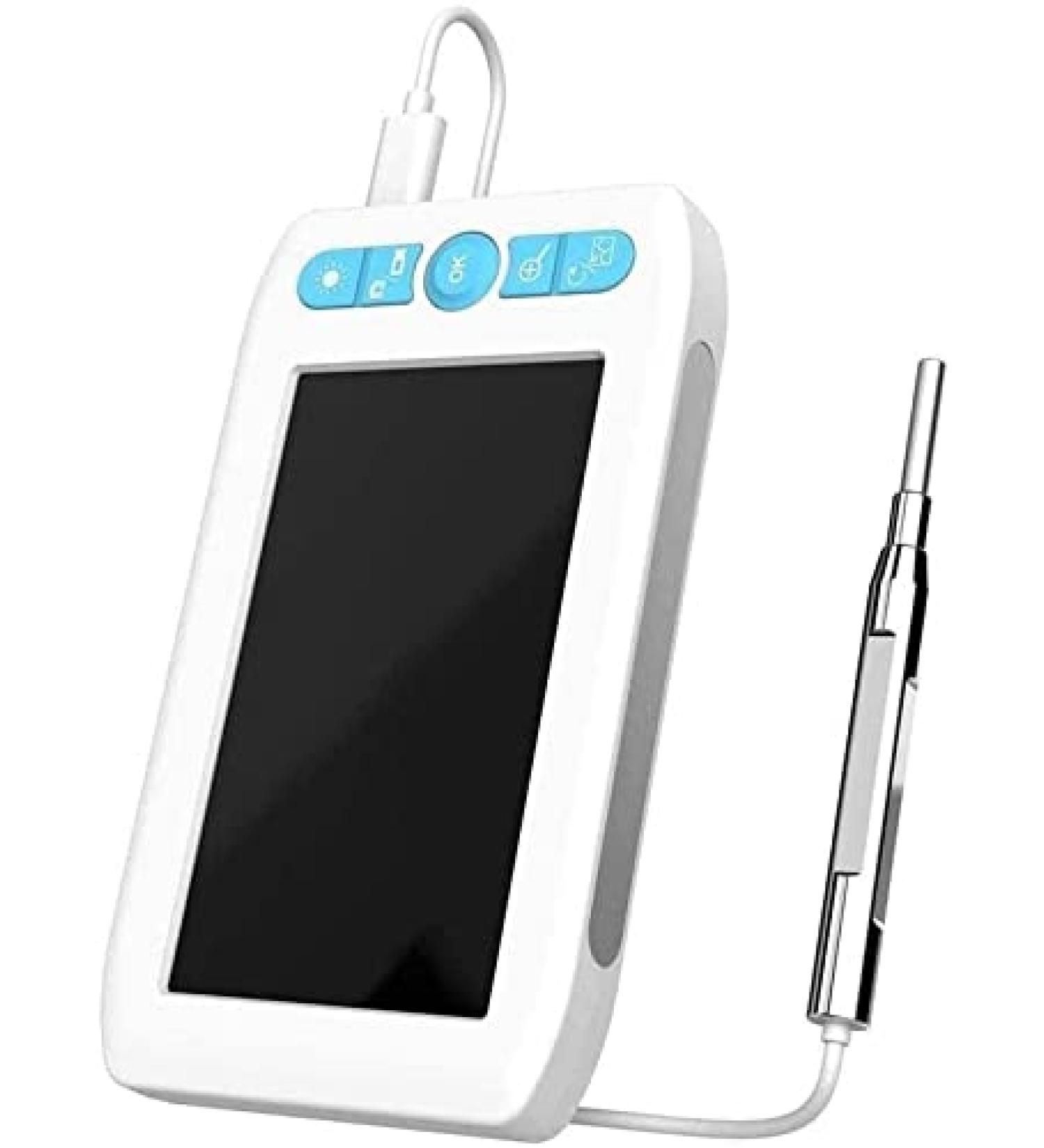KouRy Ear Wax Removal Camera - 4.3" Screen 6 LED Adjustable Lighting Smart Visual Ear Cleaner & Otoscope for Home Use - Ear Infection Detector & Wax Remover Tool Kit - Buy Online on GoSupps.com