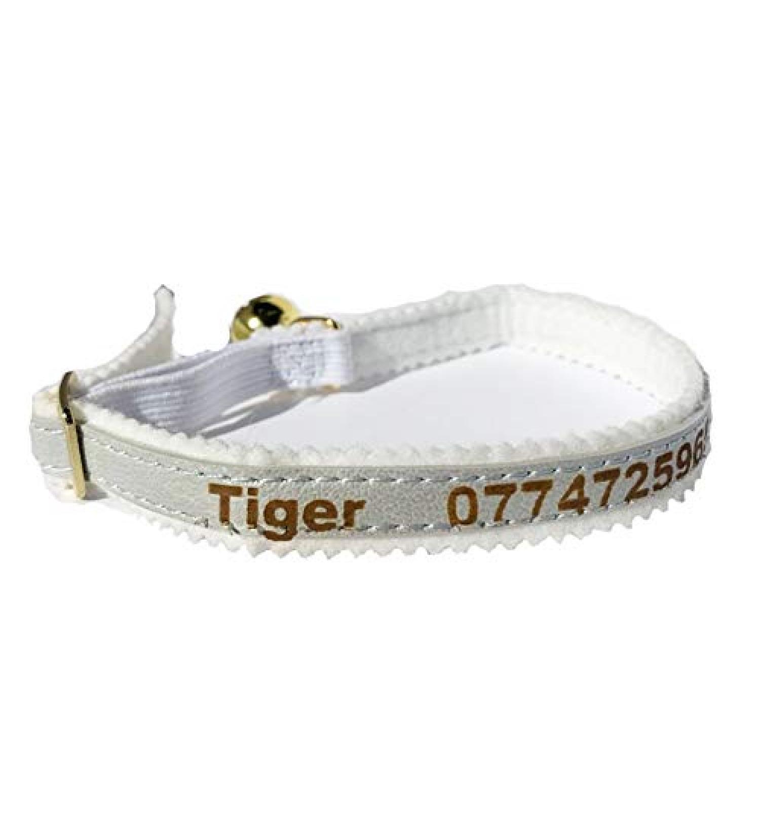 Personalised Cat Kitten Collar ID Tag Laser Engraved UK Made Ancol Quality (Silver)