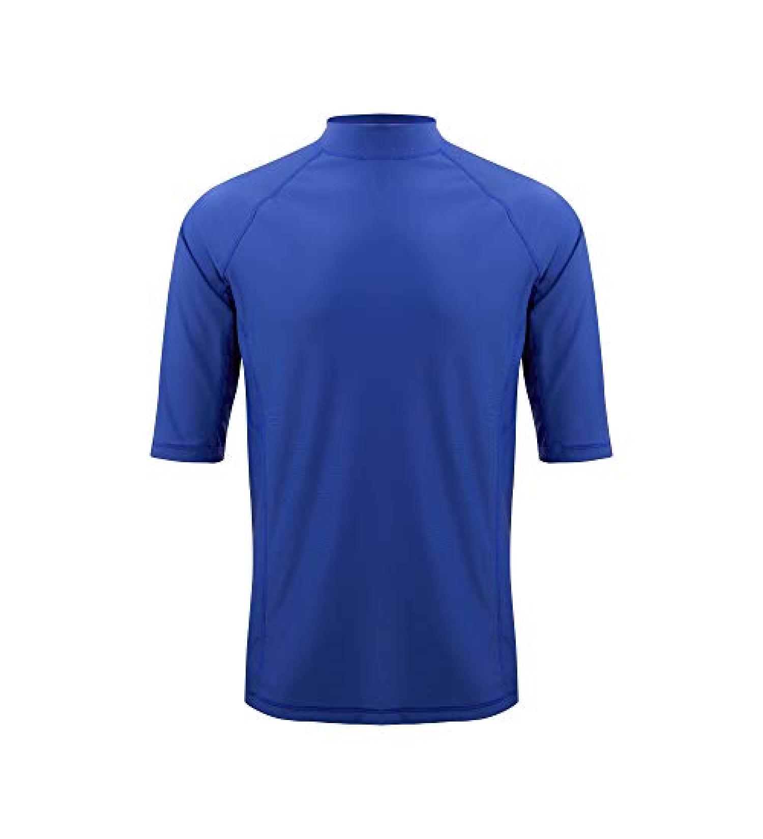 Men's Quick Dry UPF 50 Rash Guard for Beach & Water Sports - Large Mazaring Blue - Buy Online on GoSupps.com