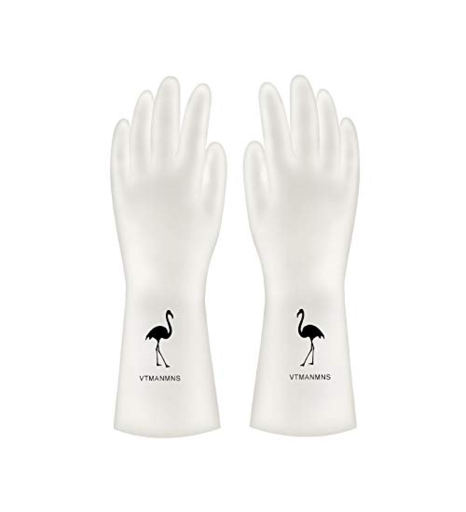 Gloves Transparent White Household Washing Dishes and Clothes Waterproof Plastic Household Cleaning Non Slip Durable high Temperature Resistant Thin Gloves TransparentwhiteFlamingo - Buy Online on GoSupps.com