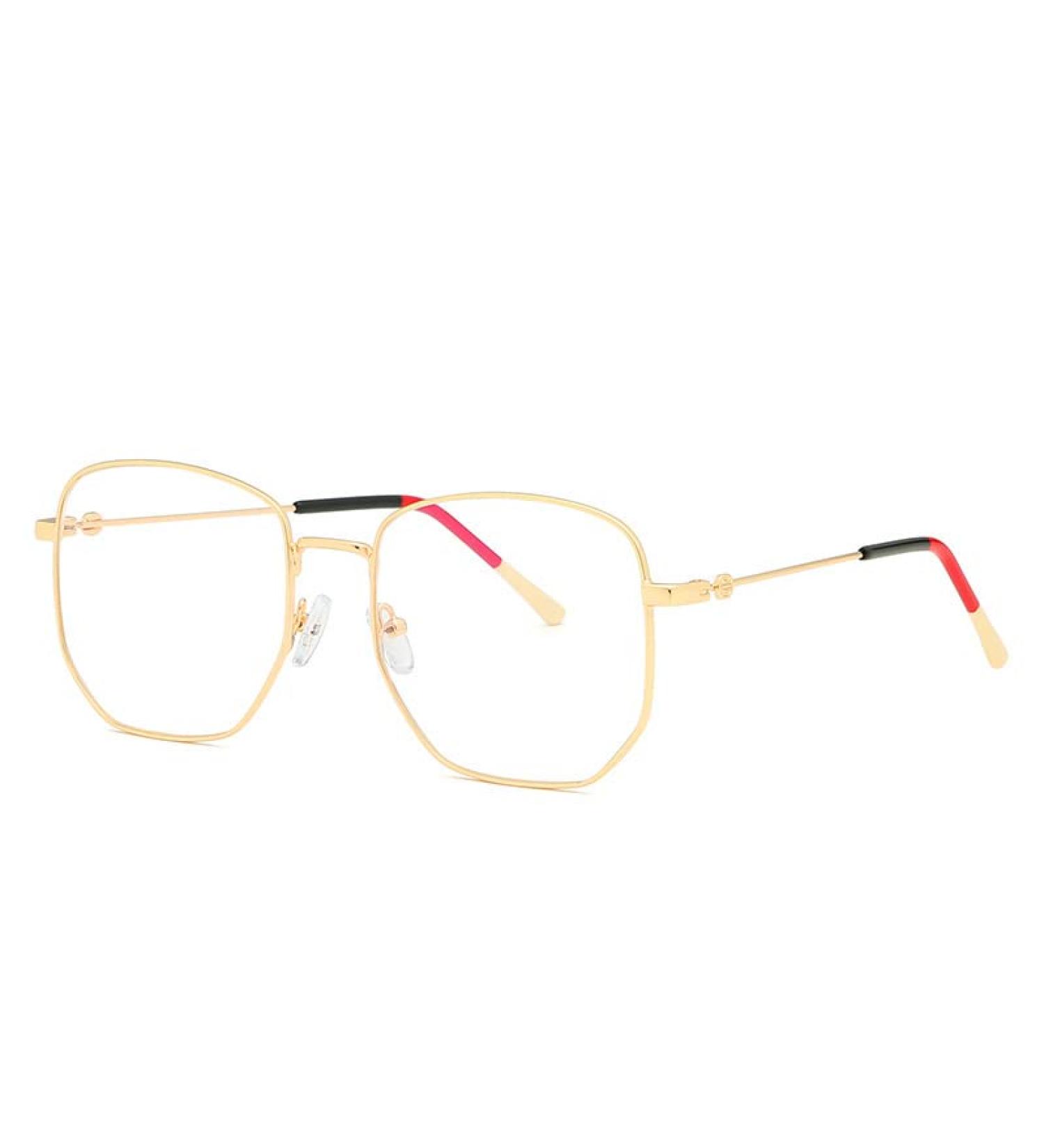 Anti UV Presbyopic Glasses Blue Light Blocking Computer Readers Retro Reading Glasses Oversized Flat Light Mirror +1.00 Golden