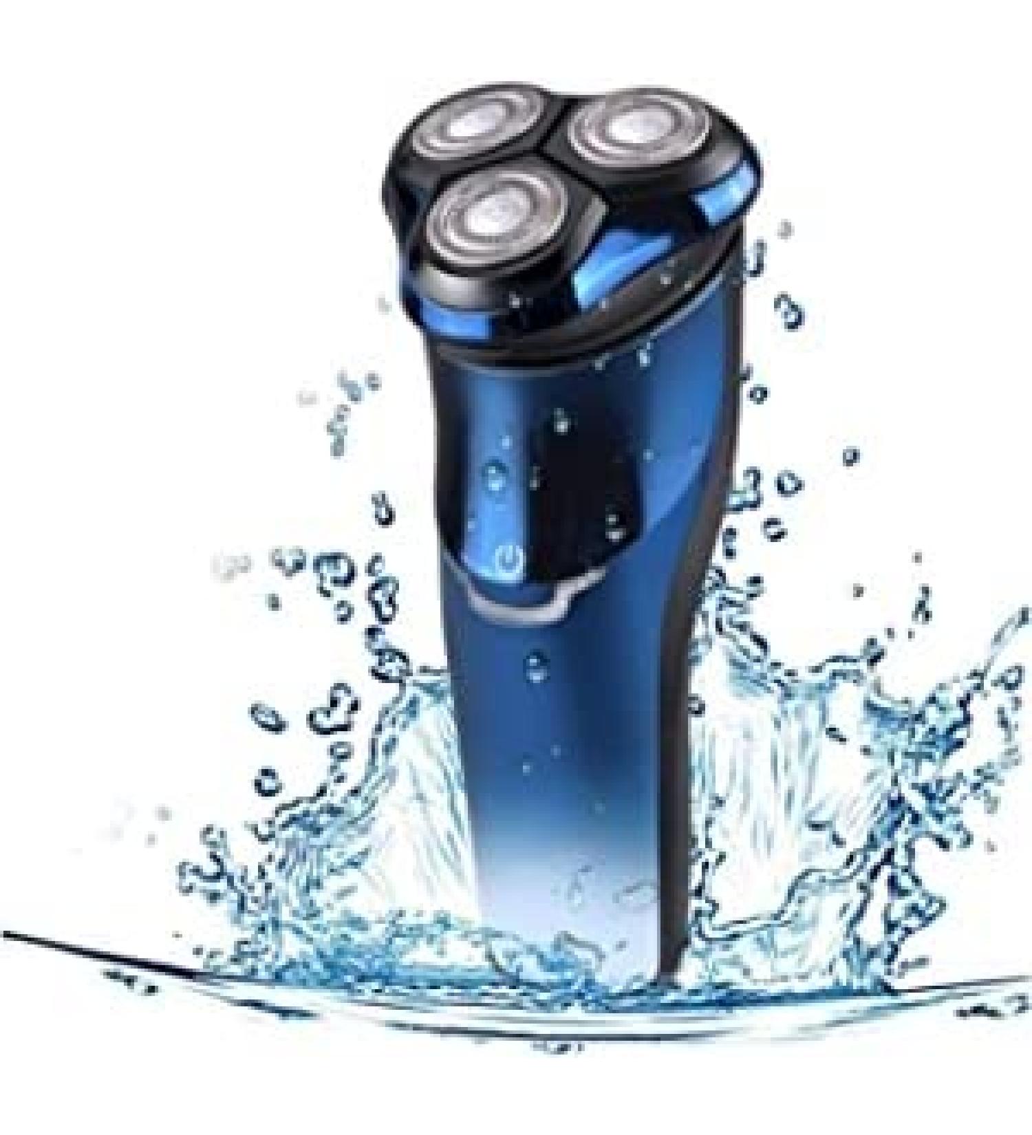 Buy Rechargeable Electric Shaver with Pop-Up Trimmer - IPX7 Waterproof 3D Rotary Razor for Easy Use & Storage - International Shipping Available - Buy Online on GoSupps.com