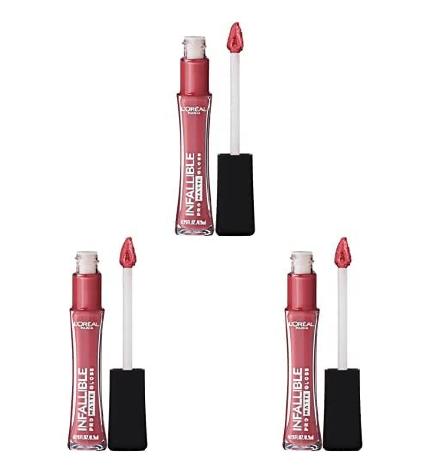L'Or al Paris Makeup Infallible Pro Matte Lip Gloss Nude Allude 0.21 fl. oz. (Pack of 3) - Long-Lasting Matte Finish - Buy Online on GoSupps.com