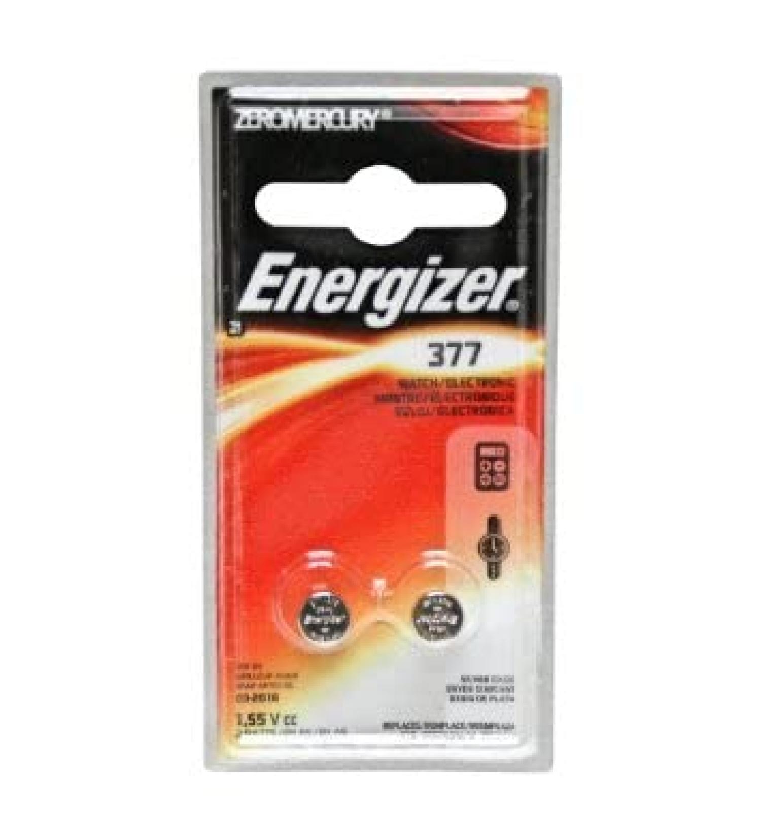 Eveready EVE377BPZ2 377 1.55 Volt Zero Mercury Button Cell Watch - Calculator Battery