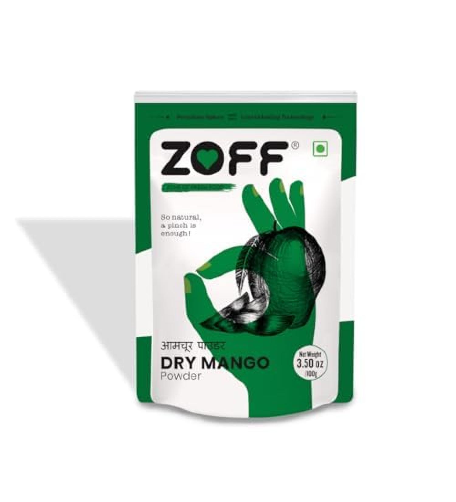 Zoff Amchur(Mango) Powder 100g (3.5 oz) | Pure and Raw | All Natural | Vegan | No Preservative | Indian Origin - Buy Online on GoSupps.com