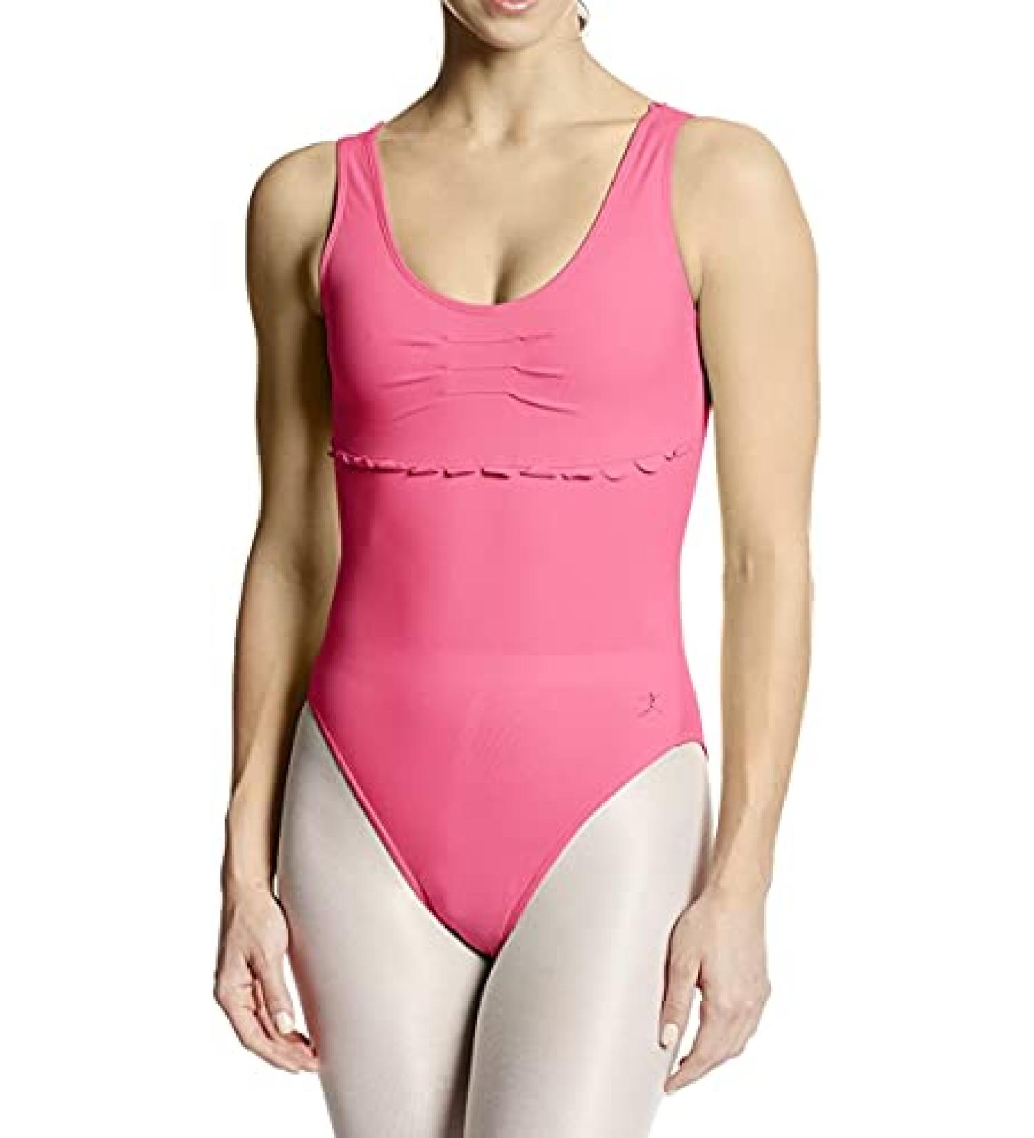 Danskin Women's Scallop Trim Leo - Large, Camellia Rose - Buy Online on GoSupps.com