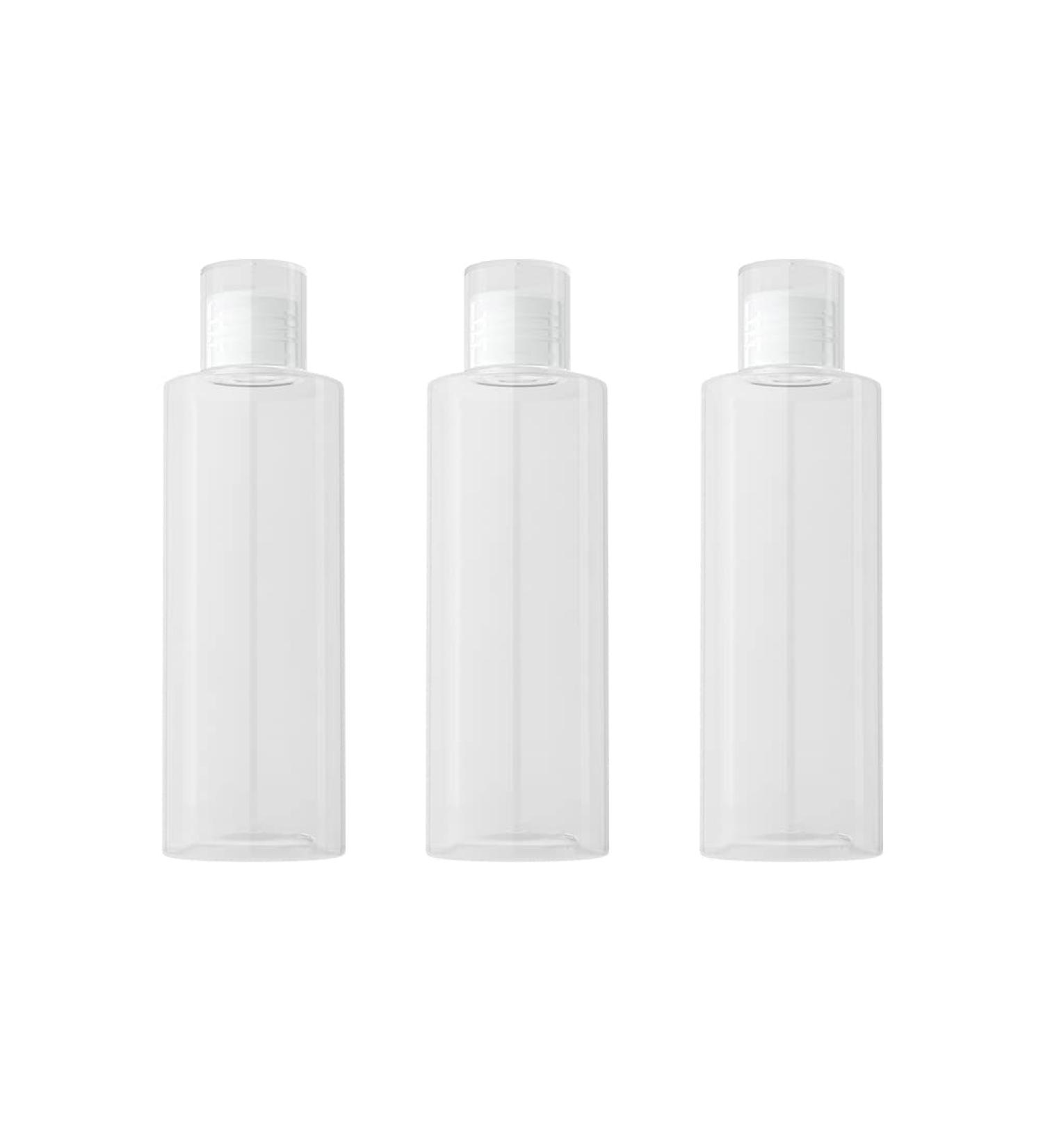 Vasana 3PCs Transparent Double Cap Plastic Bottles - 5oz Travel Cosmetic Vials with Flip Cap - Buy Online on GoSupps.com