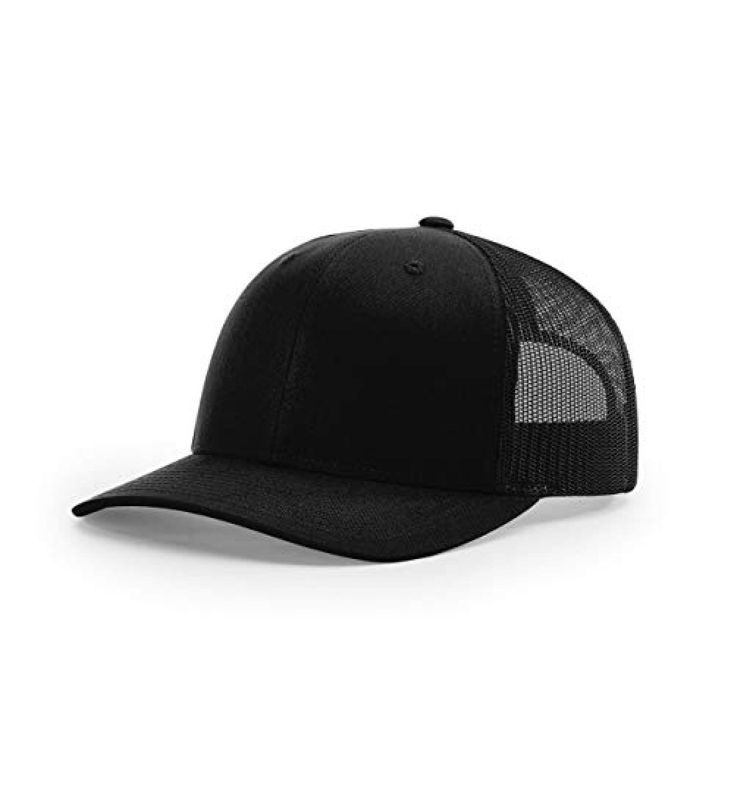 Richardson Unisex 112 Solid Black Trucker Snapback Baseball Cap - One Size - Buy Online on GoSupps.com