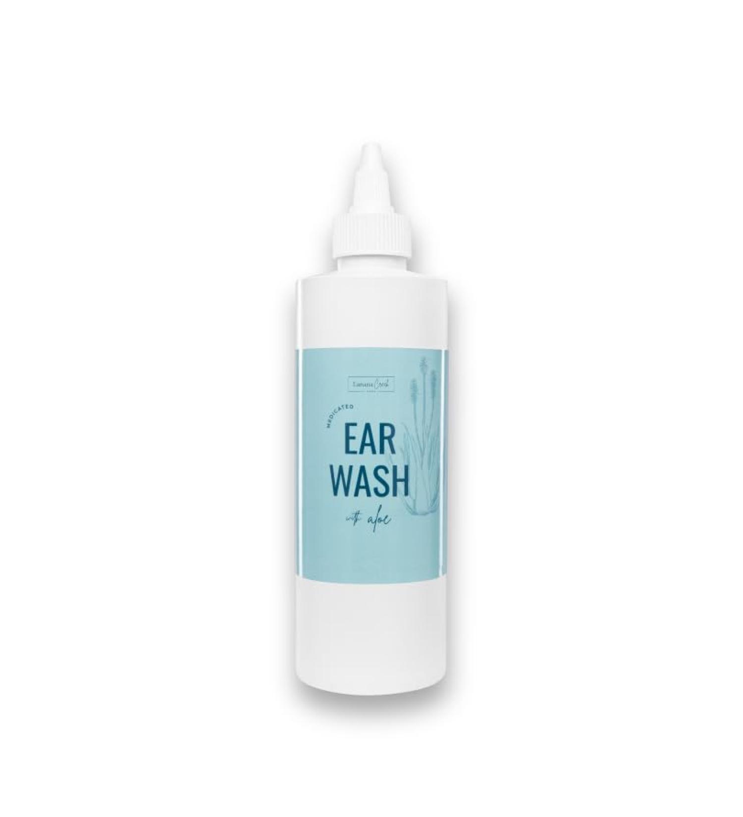Lanana Creek Farms Medicated Ear Wash 7.7 oz Squeeze Bottle with Squirt Nozzle | Ear Wash for Pets | Fast and Effective | Helps Eliminate Bacteria | Great for Excessive Wax Buildup | Made in The USA - Buy Online on GoSupps.com