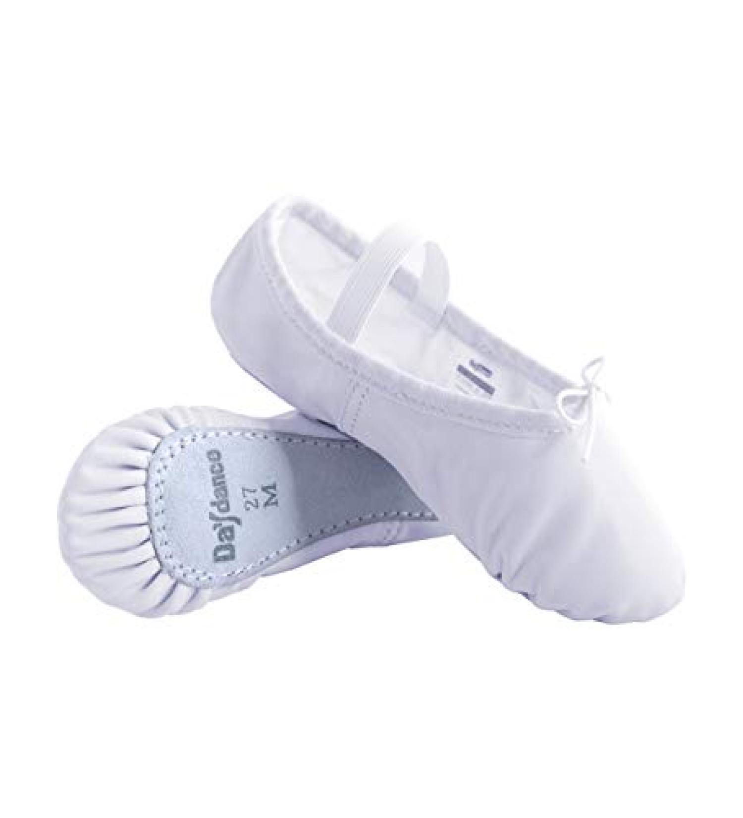 Daydance Genuine Leather Ballet Shoes for Kids Toddler Boys Girls - Full Sole Dance Slippers 1.5 Narrow Big Kid White - Buy Online on GoSupps.com