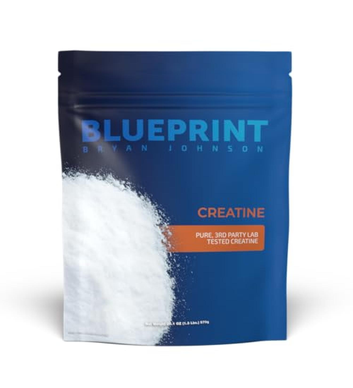 Blueprint Bryan Johnson Creatine Monohydrate Powder Amino Acid Powder - Supplement Supports Muscle Growth Recovery Strength & Focus Unflavored Creatine for Women & Men 5g Dose 100 Servings - Buy Online on GoSupps.com