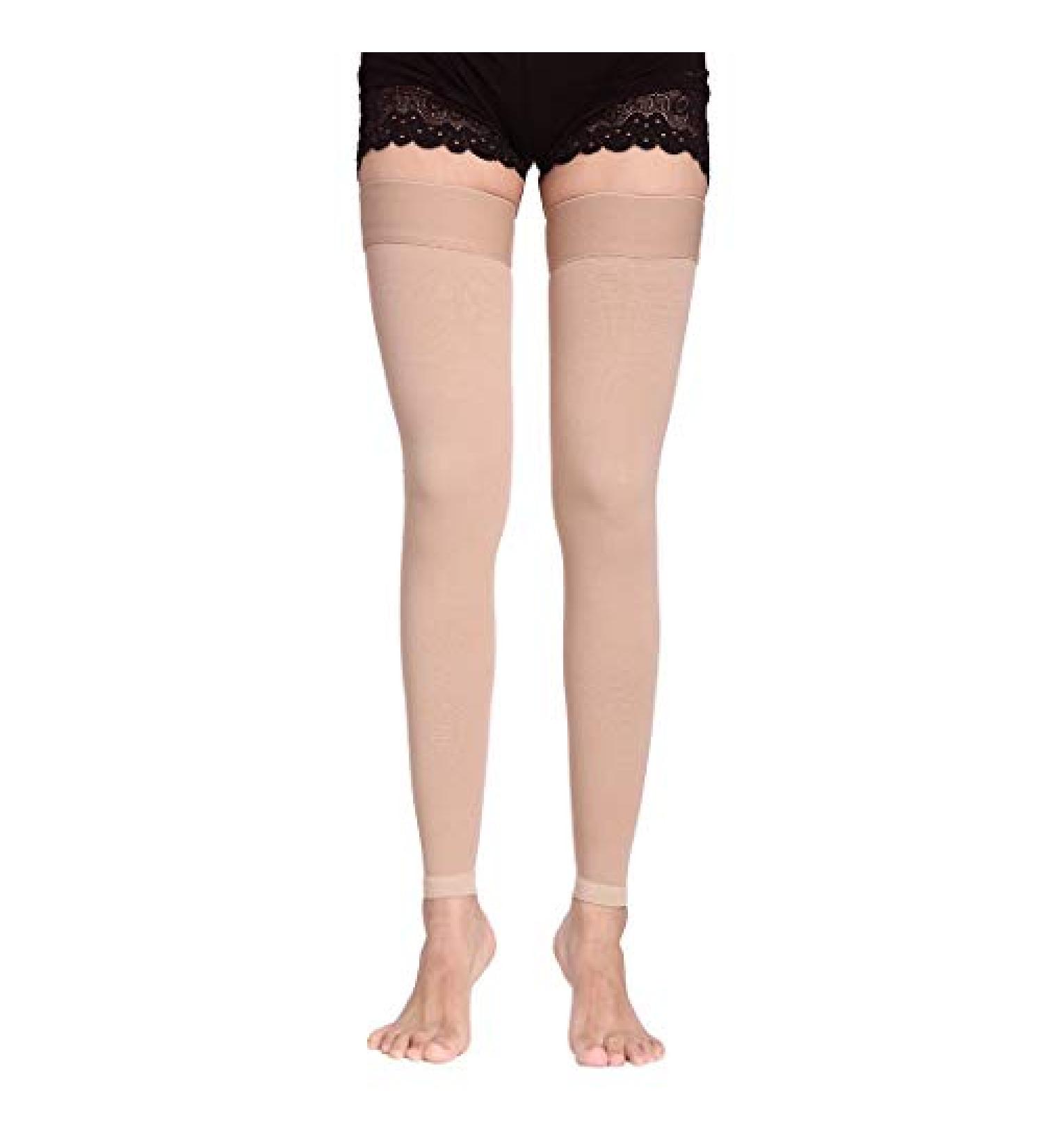 Thigh High Compression Socks 20-30 mmHg for Men & Women - Nude XX-Large - Buy Online on GoSupps.com