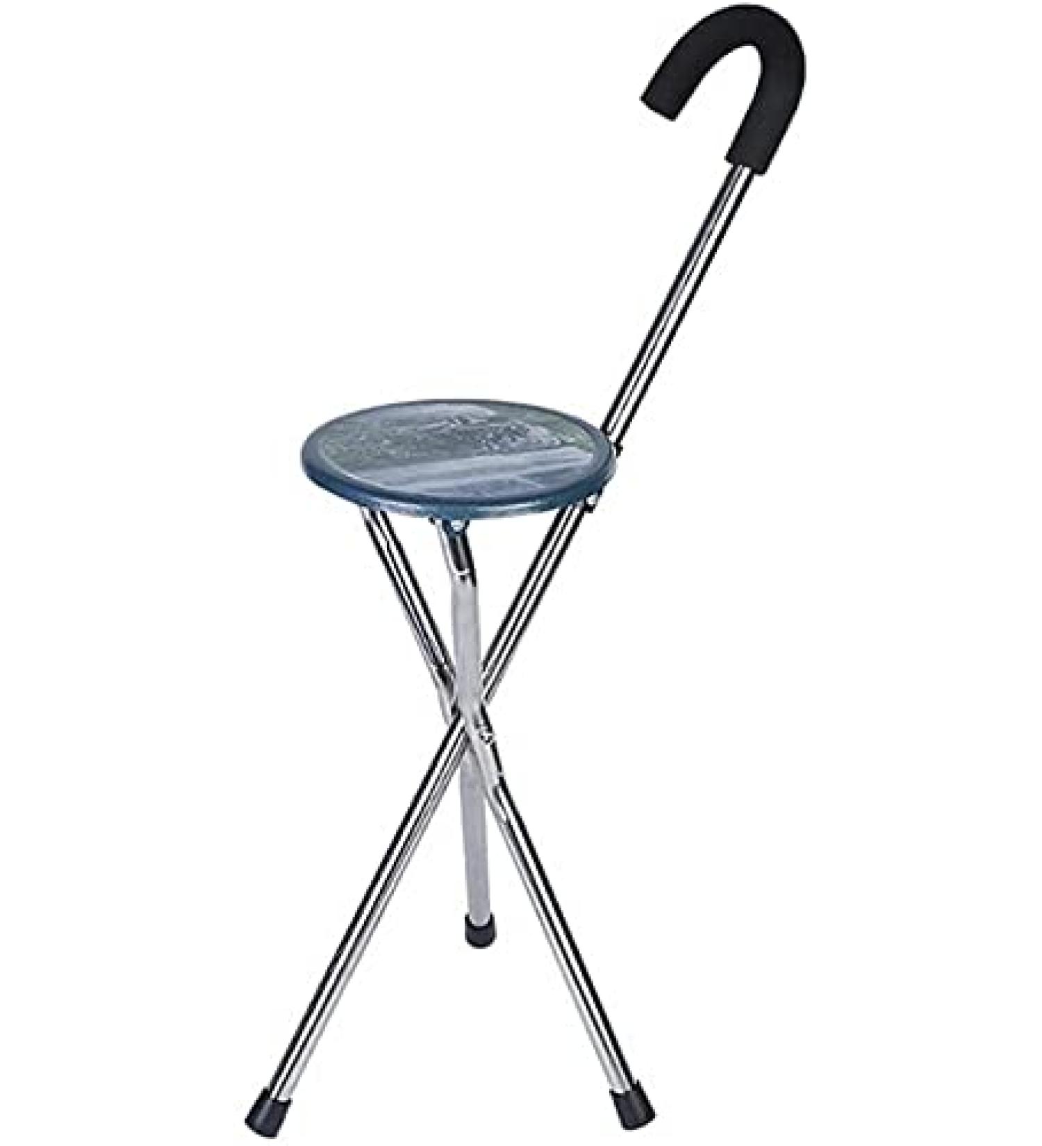Walking Stick with Seat Folding Canes Seat Crutch Stool Abs Engineering Plastic Panel Handle and Foot Pad Triangular Support Design for Elder Gift for Elderly Gift Innovate - Buy Online on GoSupps.com
