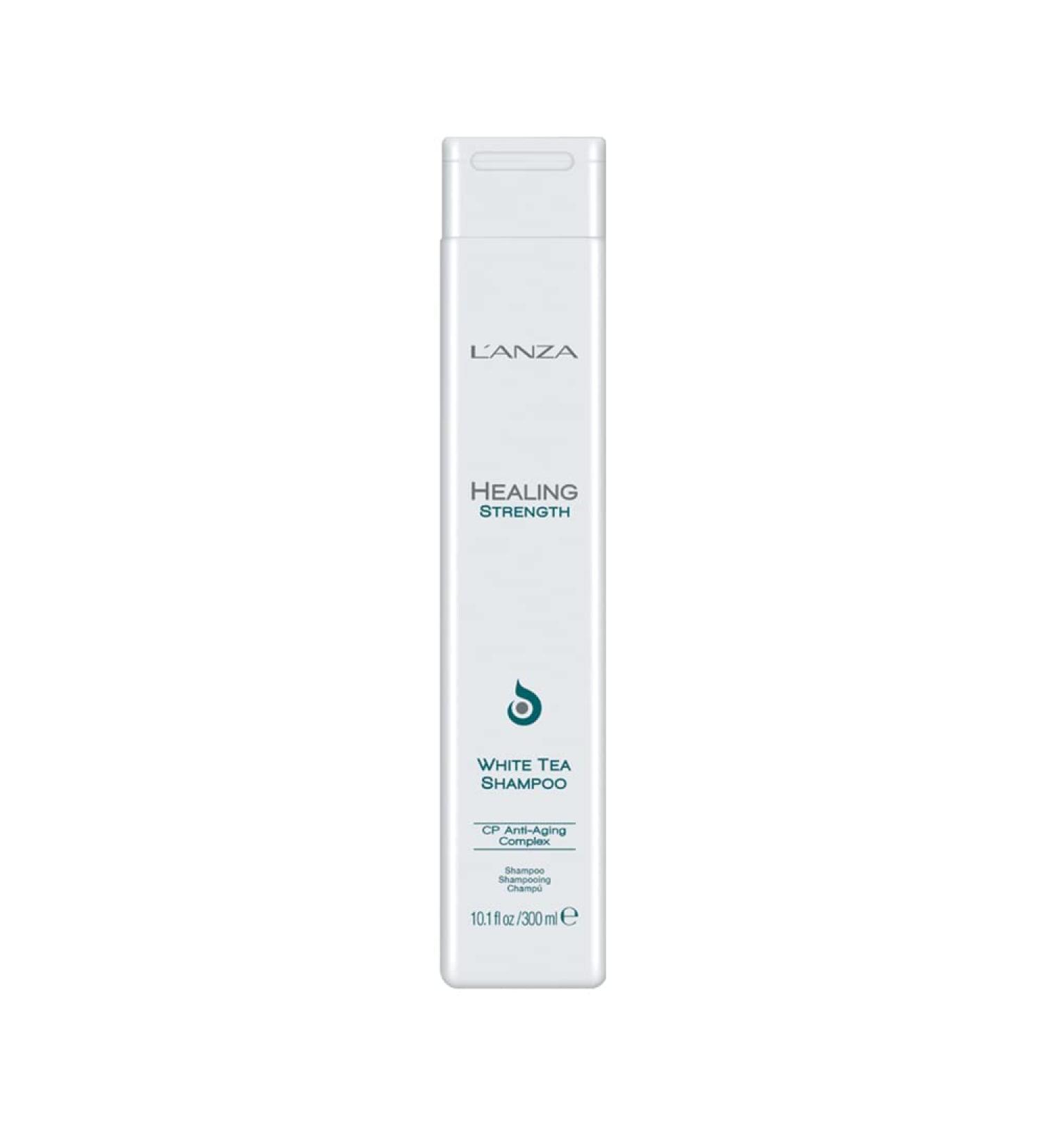 L ANZA Healing Strength White Tea Shampoo - Strengthens Protects & Restores Weak Hair | Luxury Hair Care for Split Ends & Frizz Control (10.1 Fl Oz - Buy Online on GoSupps.com