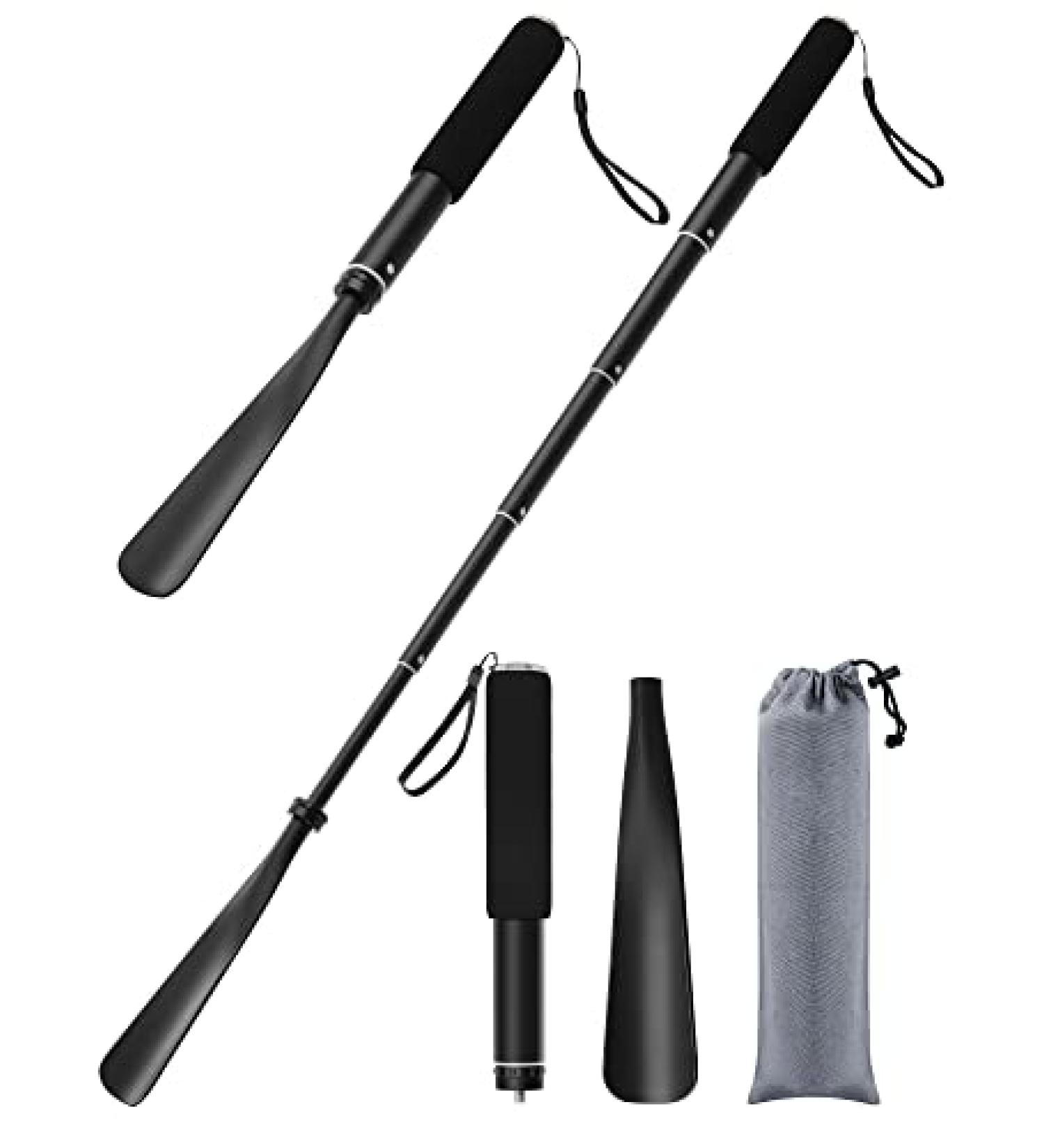 TriPro Long Handle Shoe Horn - Adjustable Telescopic Metal Shoe Horn for Seniors, Men, Women, Kids - Aluminum Alloy, Portable Design - Buy Online on GoSupps.com