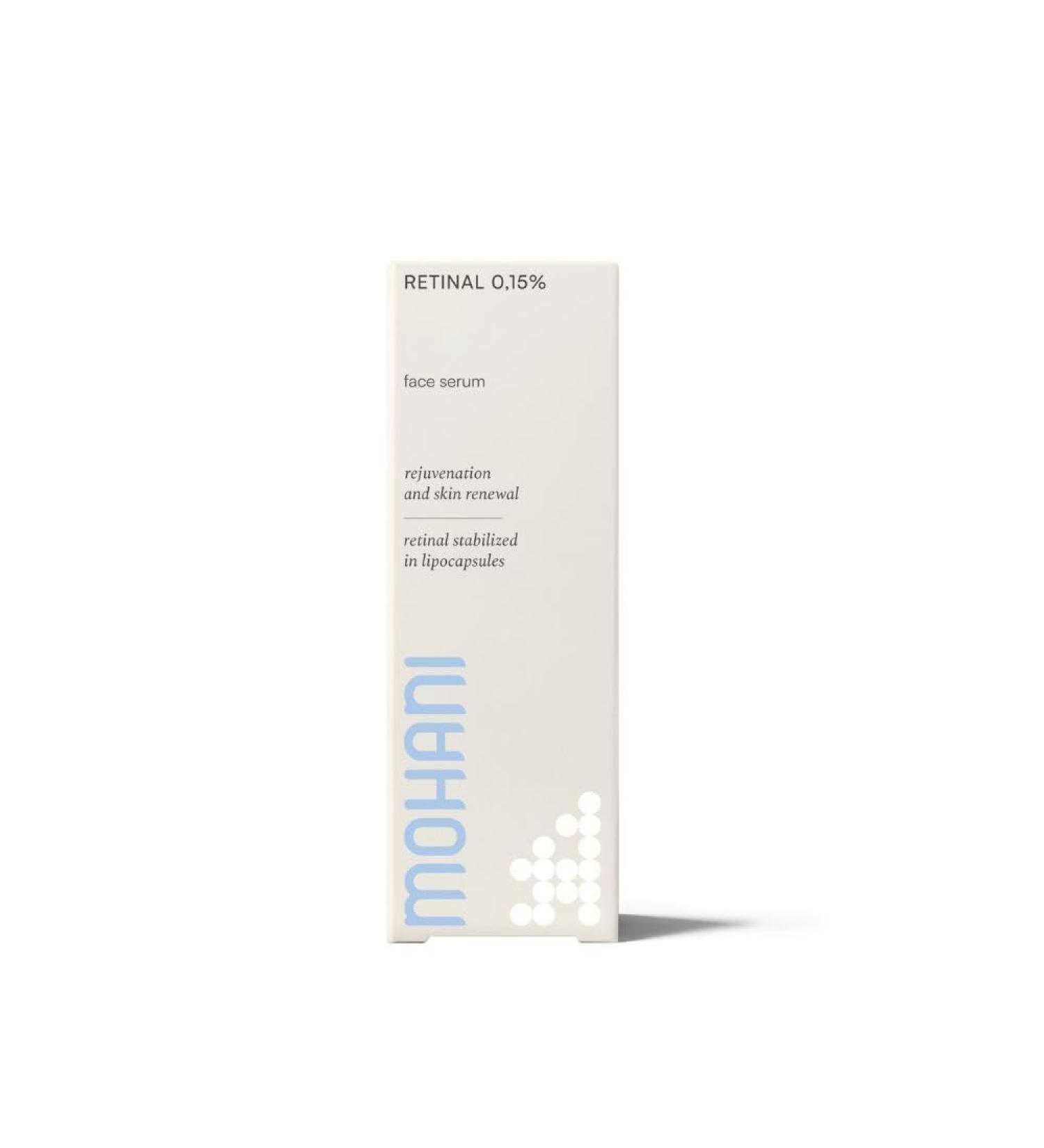 Mohani Retinal 0.15% with Vitamin C and Hyaluronic Acid Face Serum | Anti-Aging and Anti-Wrinkle Serum | Natural Vegan Cosmetics to Reduce Pores (30 ml) - Buy Online on GoSupps.com