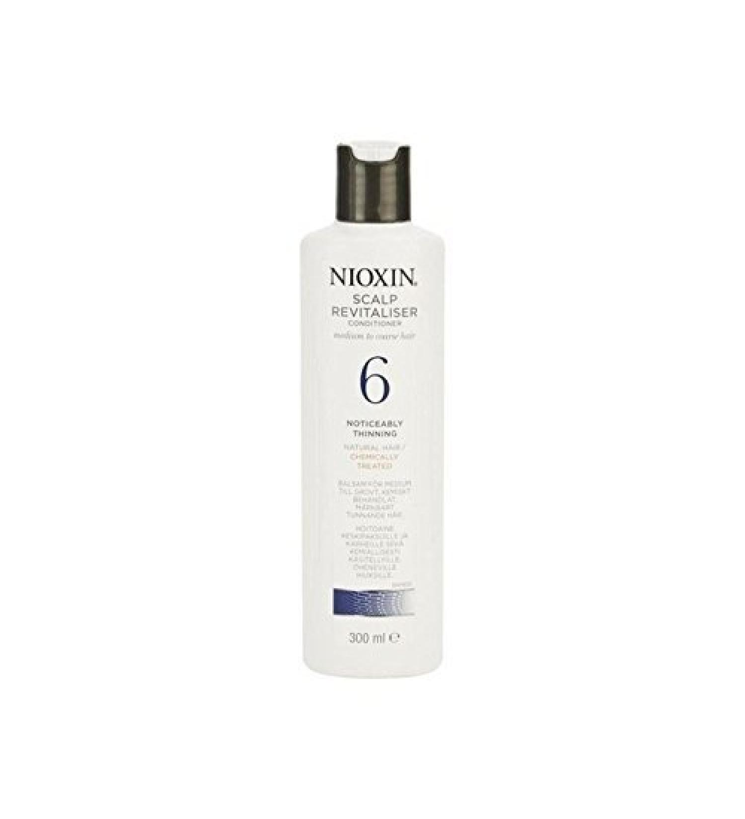 Nioxin System 6 Scalp Revitaliser for noticeable thinning medium to coarse natural chemically treated hair (300 ml) (pack with 4)