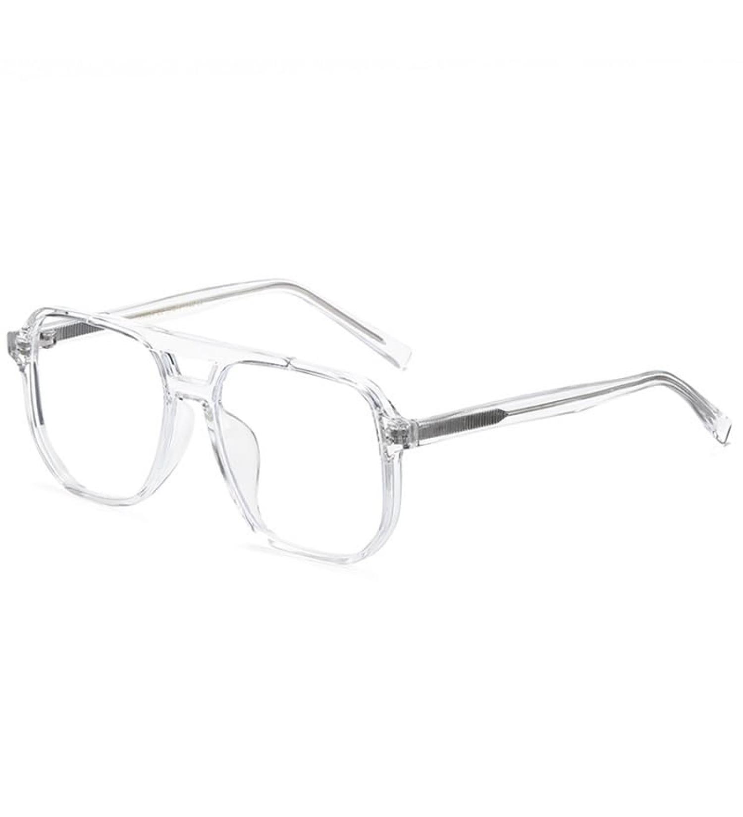 Fuqinqingoz Oversized Anti-Blue Light Reading Glasses - Fashionable Aviator Style Flat Light Mirror +350 Gray - Buy Online on GoSupps.com