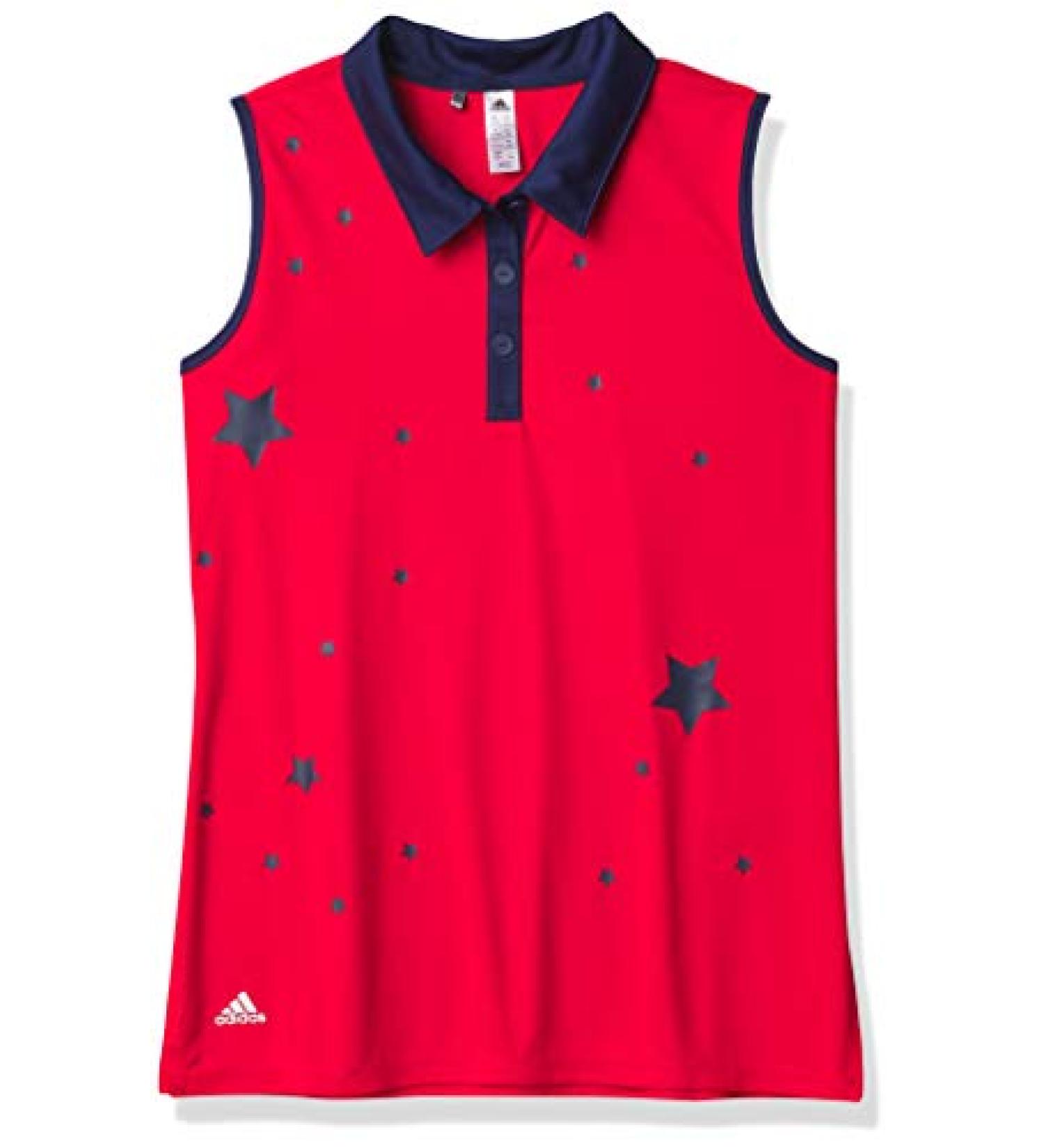 adidas Girls' Red Printed Sleeveless Polo Shirt - Size Medium - Buy Online on GoSupps.com