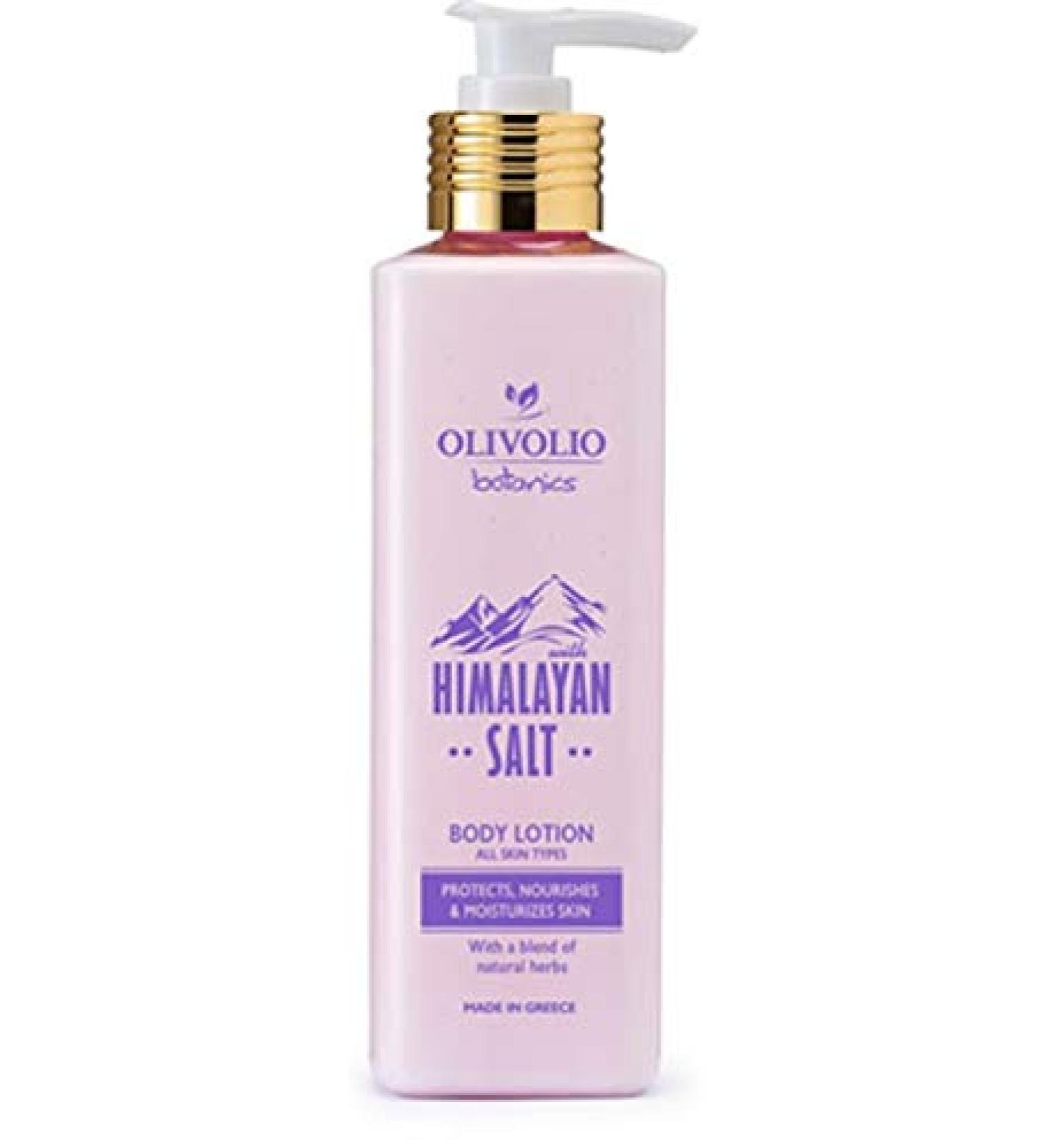 Olivolio botanics 96% natural body lotion with 100% organic pink Himalayan salt without mineral oil and parabens - 250 ml