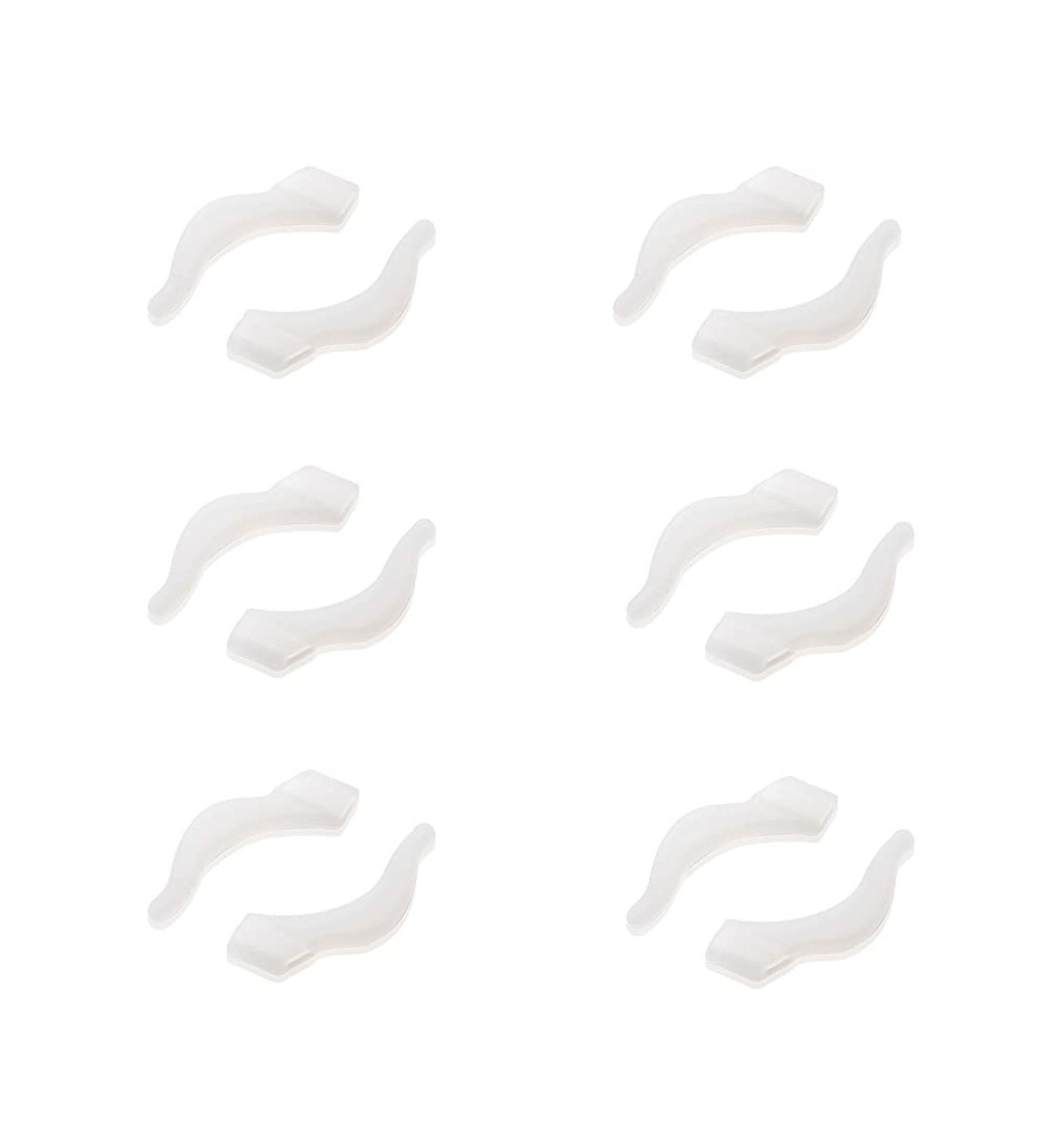 NORHOR 6 Pairs Anti-Slip Ear Hook Grip Glasses Accessories Ear Hook Eyeglass Temple Tip for Sunglasses and Glasses (White)