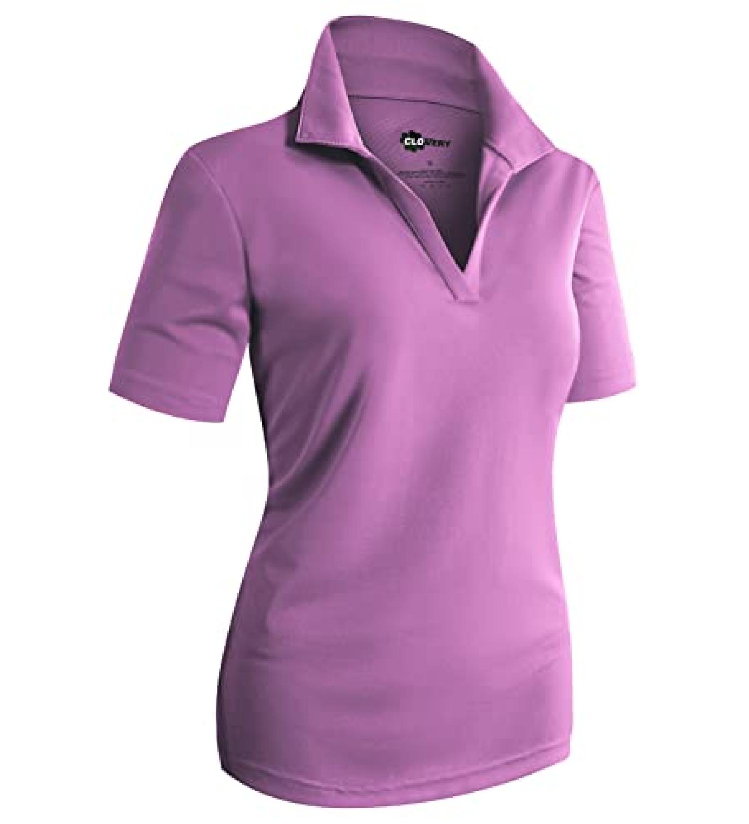 CLOVERY Women's Sport Wear Polo Shirt - Short Sleeve, Small, Purple - Buy Online on GoSupps.com