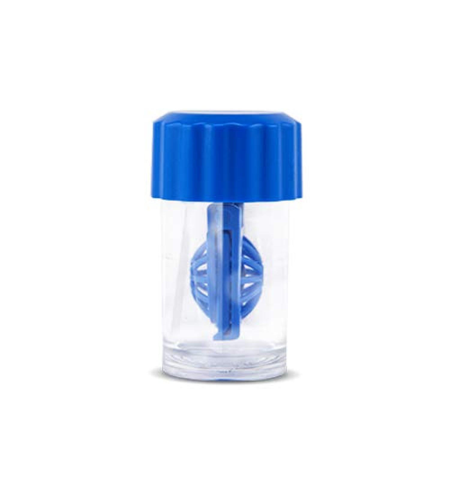 Contact lens case tall storage container blue/transparent ECCO H