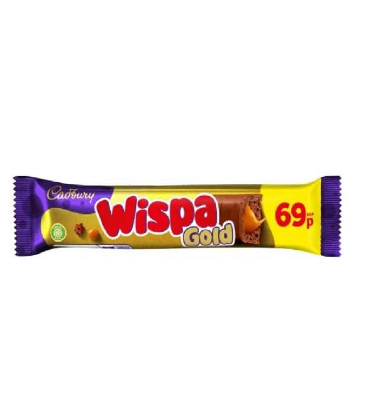 Cadbury Wispa Gold Chocolate Bar 48g (Pack of 8) Tasty And Twisty Treat Gift Hamper For Birthday Christmas Sold By Kidzbuzz