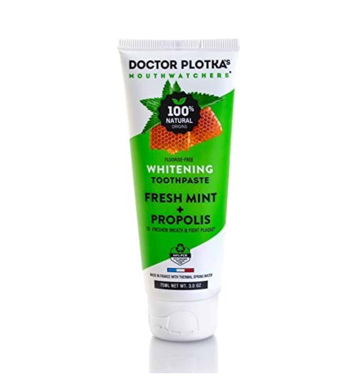 Dr. Plotka's Natural Fluoride-Free Whitening Toothpaste | Organic Propolis & Mint | Sensitive Teeth & Gums | 3oz Tube - Buy Online on GoSupps.com