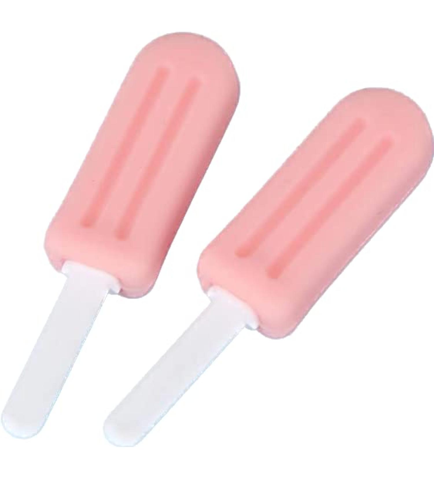 Dadulam Aligner Chewies  Medical Grade Silicone Orthodontics Chewies for Invisalign Aligner Trays  Popsicle-shaped 4 Chewies (Peach)