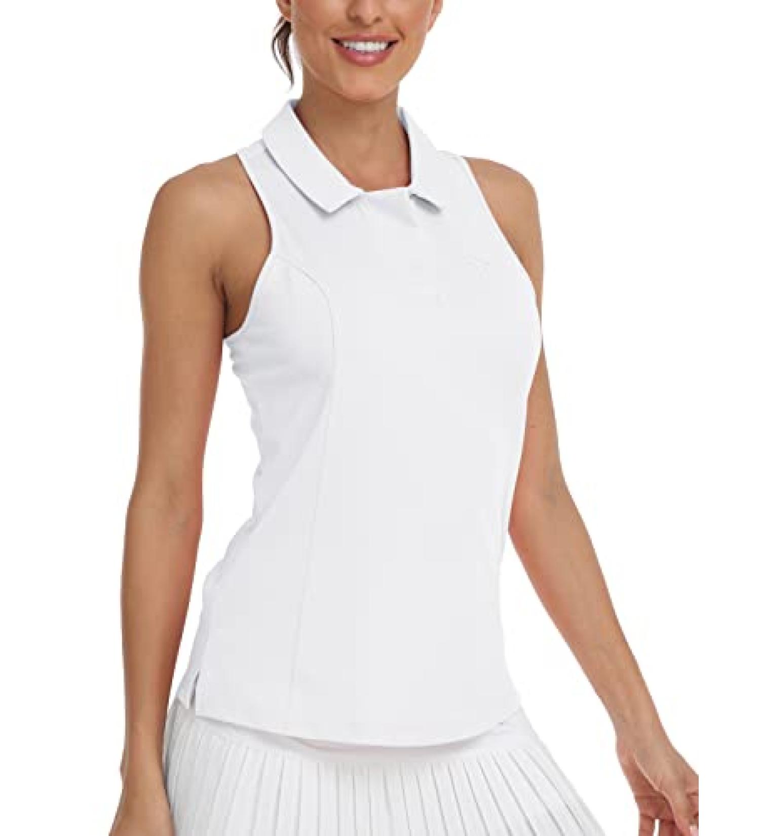 MoFiz Women's Sleeveless Golf Polo Shirt - White Camo - Medium - Buy Online on GoSupps.com